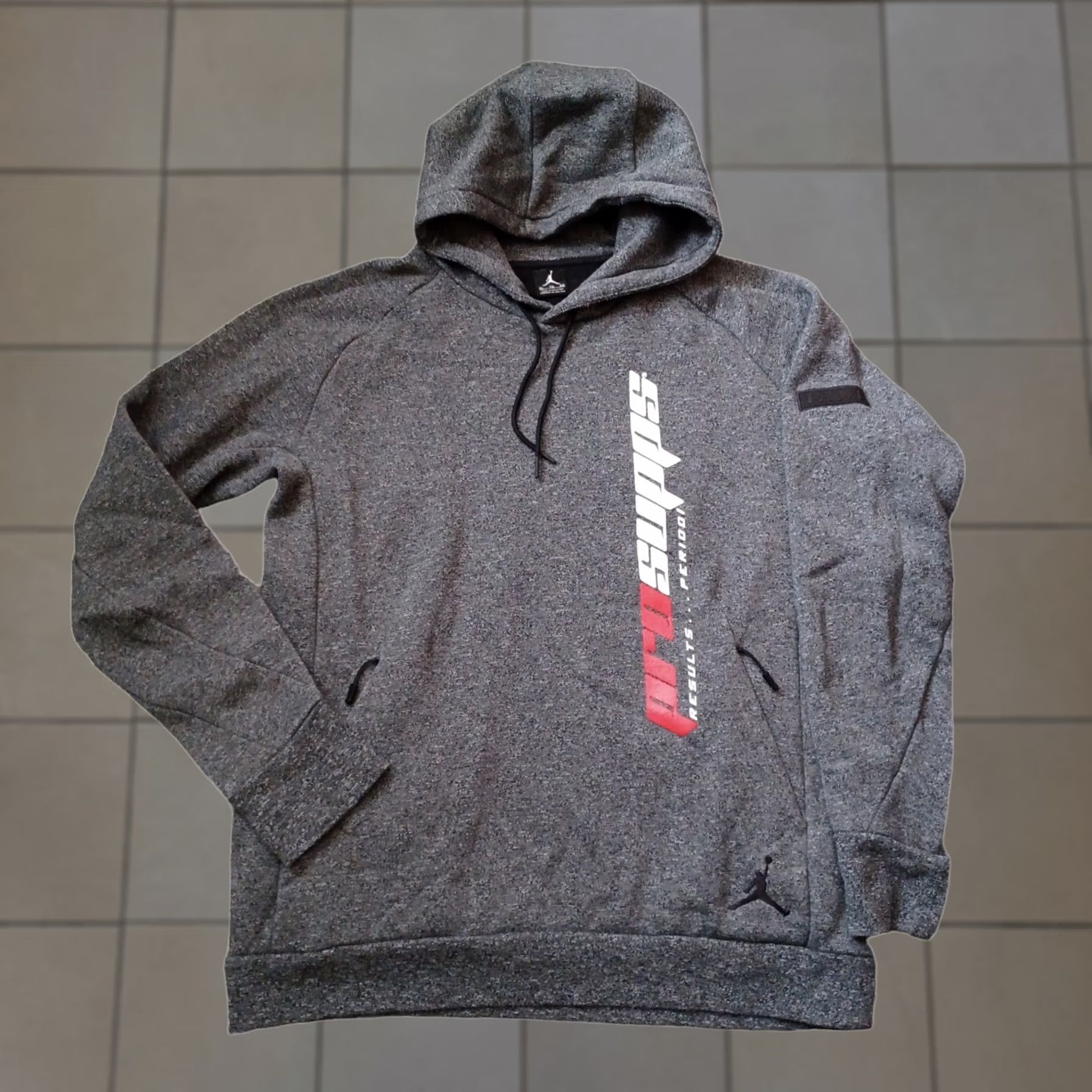 Jordan Brand Nike Air Jordan Hoodie Men XL Gray Jumpman Logo Sweatshirt Pro Supps Zip Pockets Size US XL / EU 56 / 4 - 1 Thumbnail