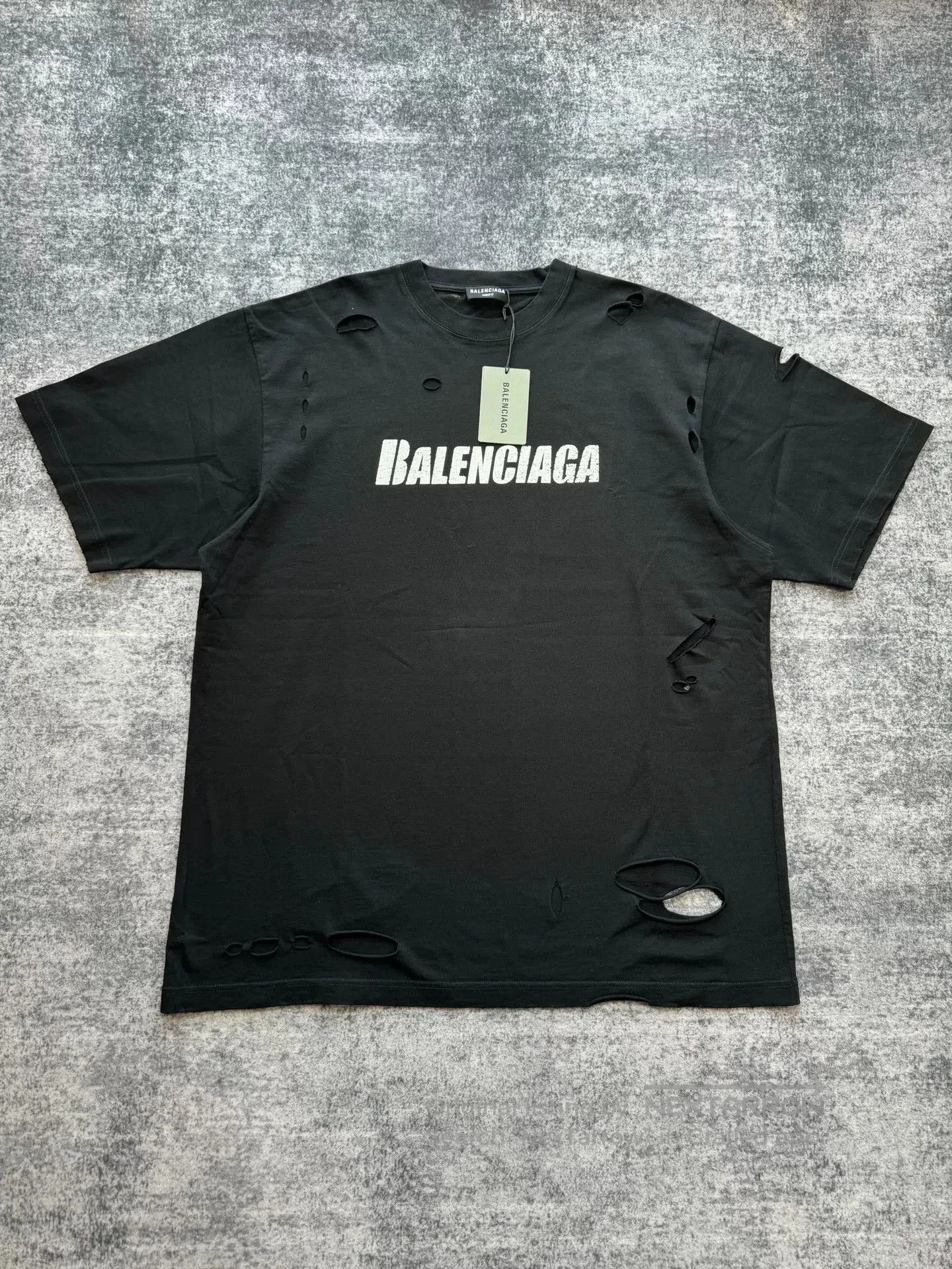 Balenciaga Balenciaga Black Distressed Short-Sleeve Tee. Size US XS / EU 42 / 0 - 1 Thumbnail