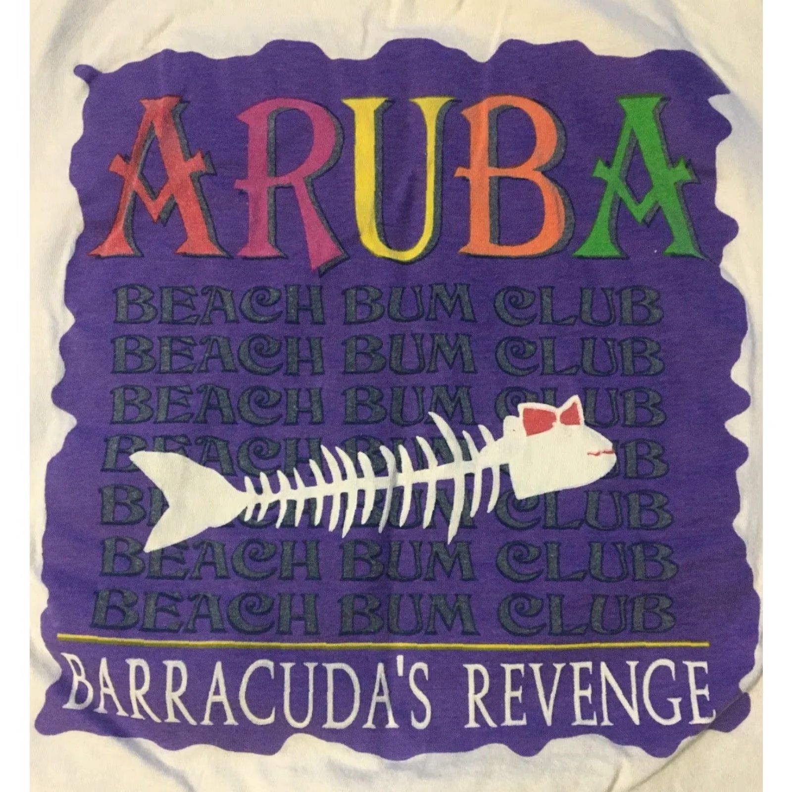 Vintage VINTAGE Aruba Beach Bum Club Faded Shirt 2XL White USA Surf Grunge Vaporwave 80s 90s Ocean Pacific Billabong Sti tch Graphic Tee Men Size US XXL / EU 58 / 5 - 3 Thumbnail