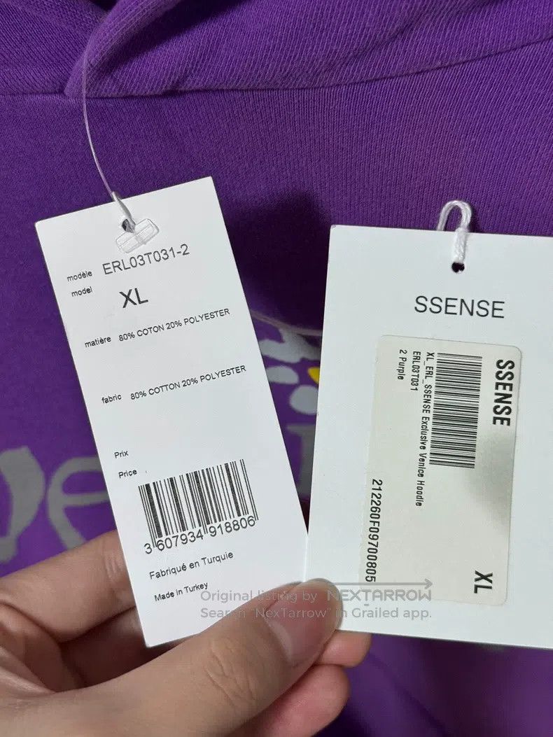 ERL ERL Venice Purple Daisy Letter Printed Hooded Sweatshirt, Size US XL / EU 56 / 4 - 5 Thumbnail