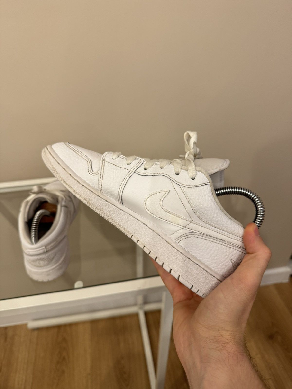 Nike Jordan 1 Retro Low White Women's sneakers buty shoes Size US 5.5 / IT 35.5 - 5 Thumbnail
