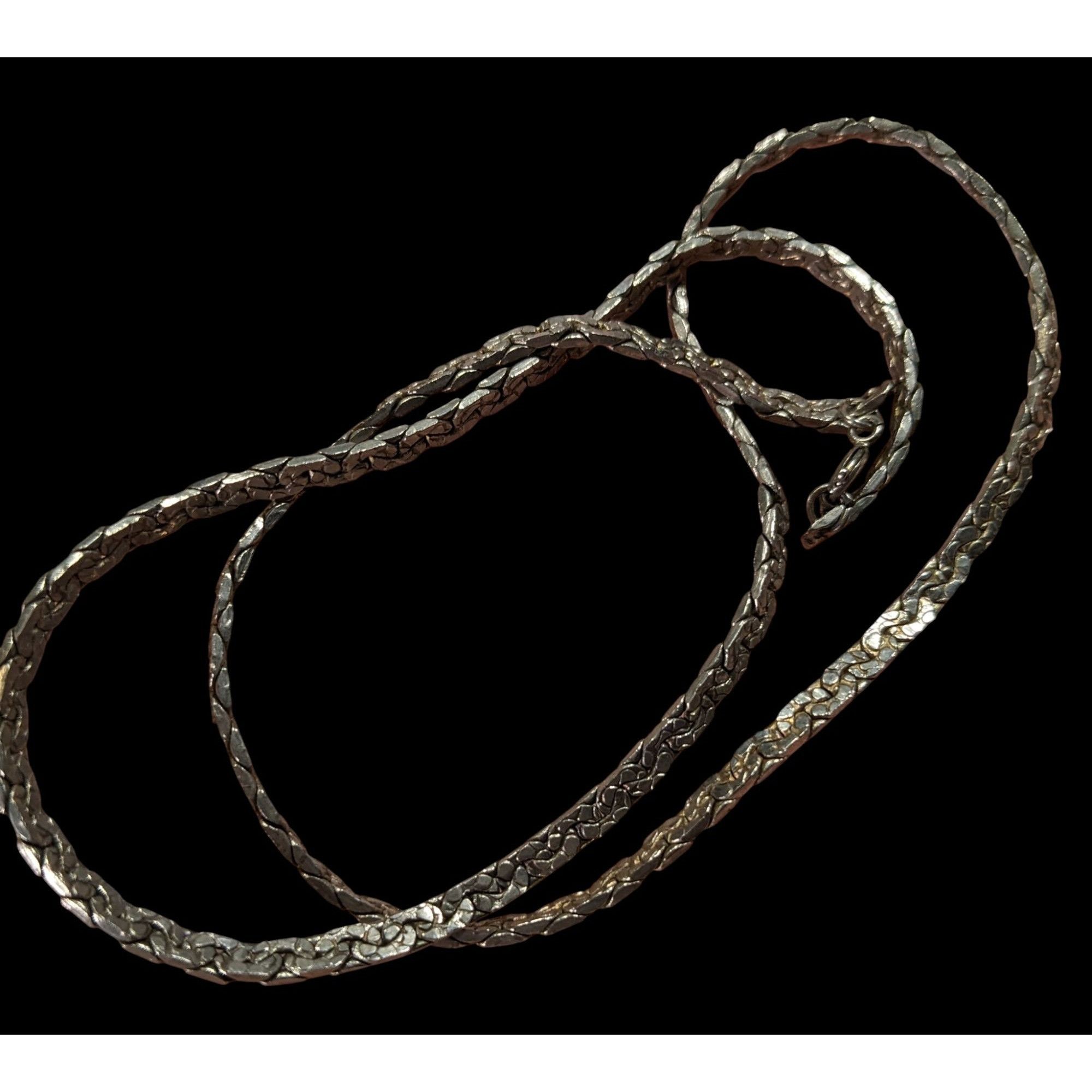 Other Vintage Silver-Tone Textured Chain Necklace Size ONE SIZE - 5 Thumbnail