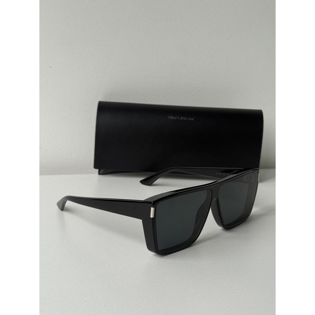 Saint Laurent Paris NEW Saint Laurent SL756 Black Flat Top Sunglasses $565 Size ONE SIZE - 5 Thumbnail