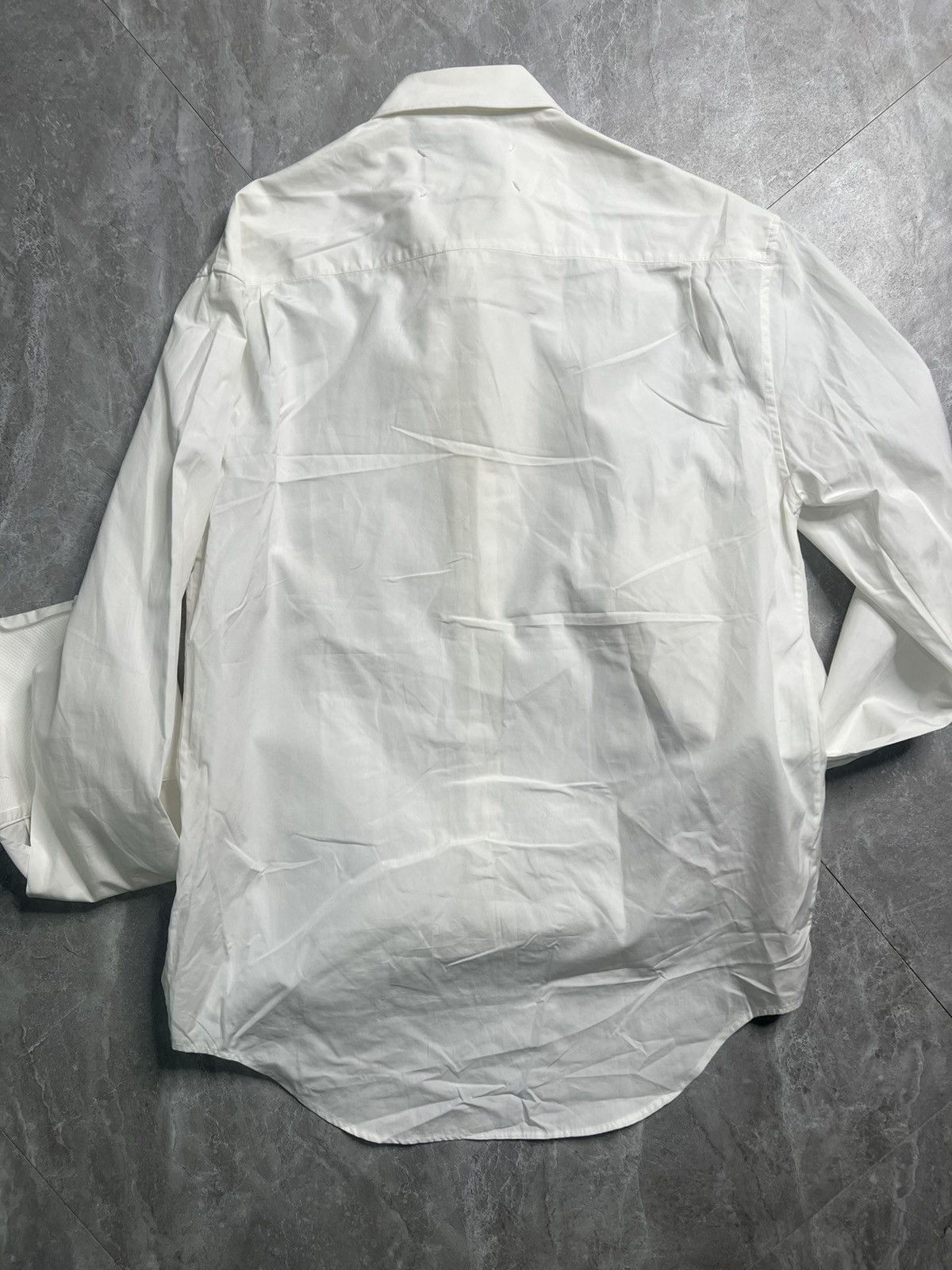 Maison Margiela Maison Margiela Line 14 Raw-Trim Cotton Poplin Tuxedo Shirt Size US M / EU 48-50 / 2 - 2 Thumbnail