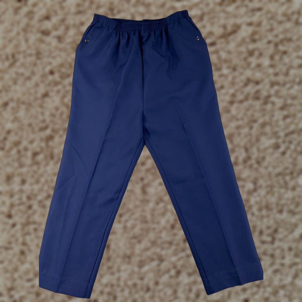 Vintage Separate Issue Pants Womens 20 Blue Polyester Pull On Straight Leg Chino Casual Regular (USA) Womens Size 42" / US 20 - 1 Thumbnail
