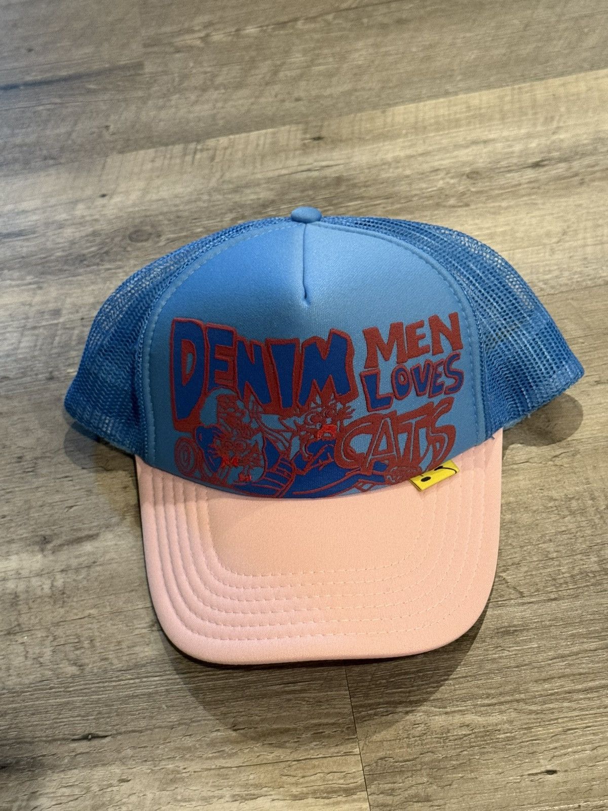 Kapital Kapital “Denim Men Loves Cats” Trucker Hat Blue/Pink Size ONE SIZE - 1 Thumbnail