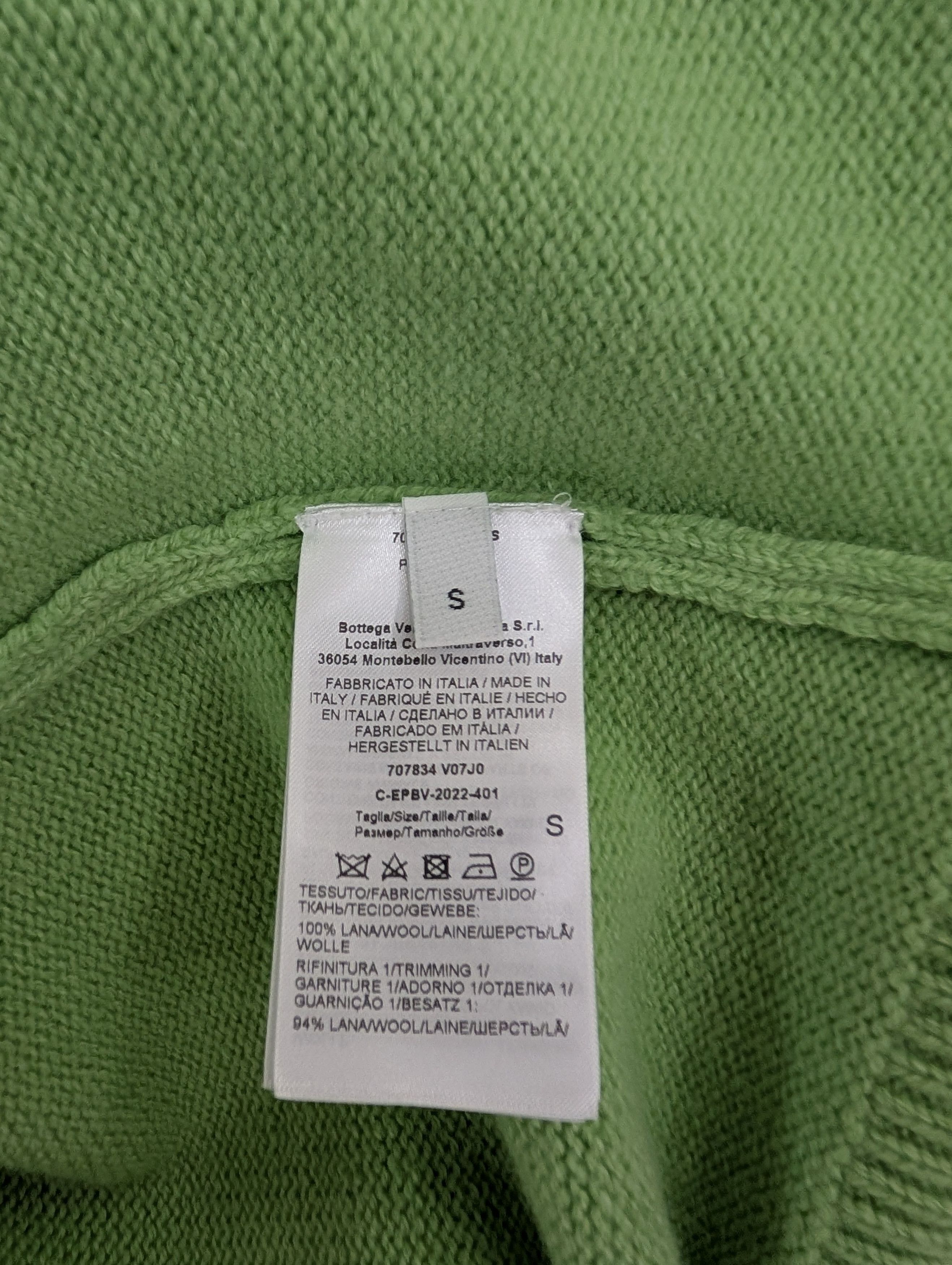 Bottega Veneta Light Green 5-Button Wool Cardigan Size S / US 4 / IT 40 - 6 Thumbnail