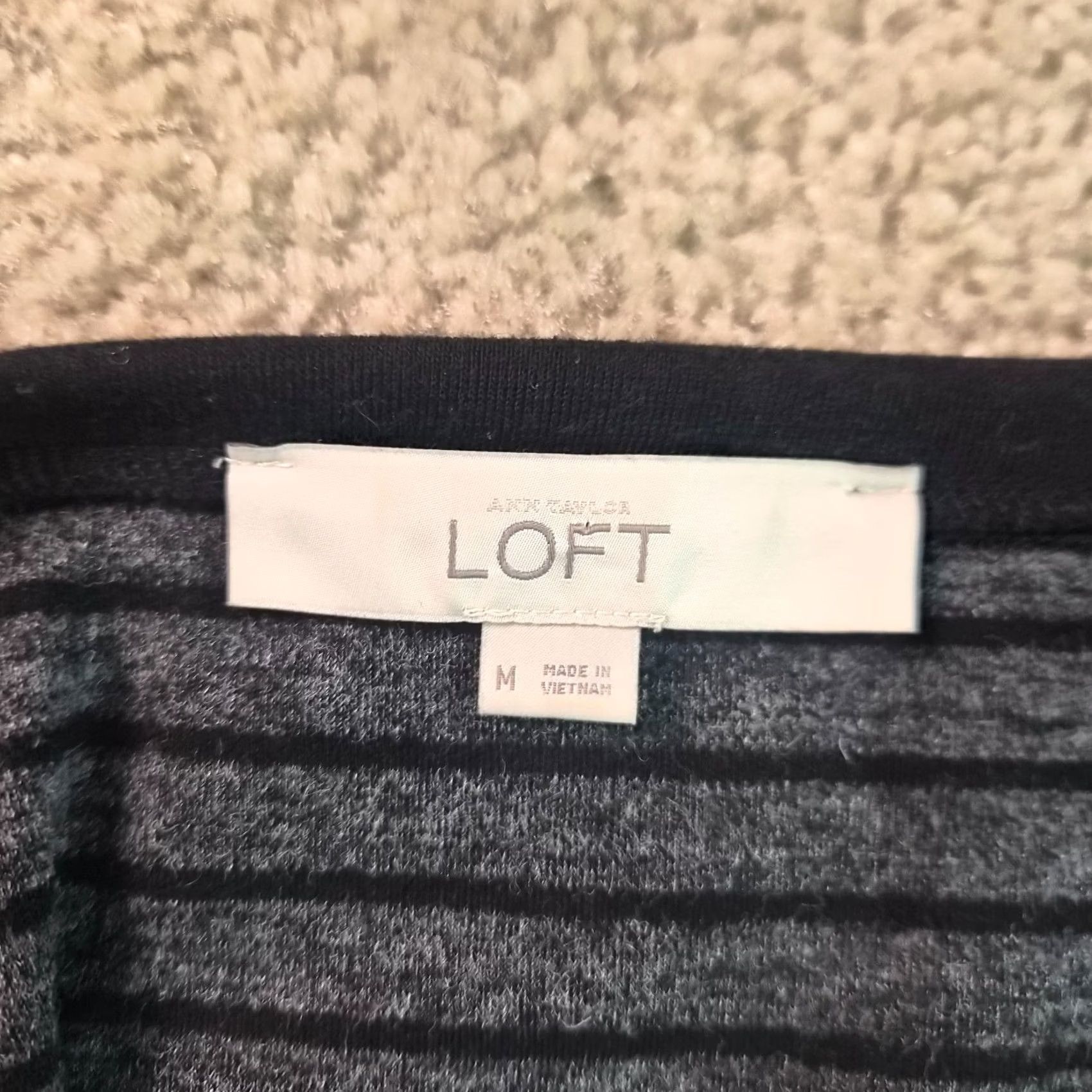 Loft LOFT Ann Taylor Womens Size M Black Stripe Shift Dress Long Sleeve Stretch G063 Dress Size L / US 10 / IT 46 - 6 Thumbnail