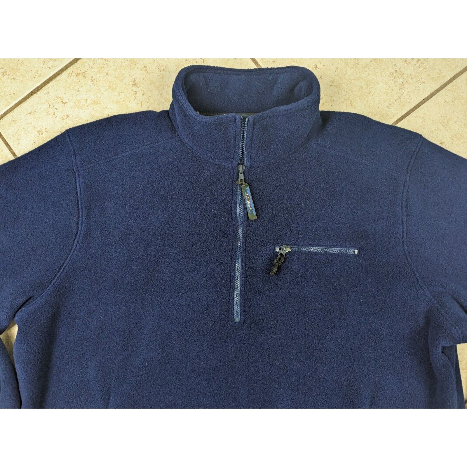 L.L. Bean Vtg LL Bean 1/4 Zip Fleece Jacket Sweater Pullover XL Blue Size US XL / EU 56 / 4 - 2 Thumbnail