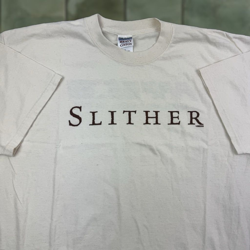 Gildan VINTAGE Gildan Slither Movie Promo T-Shirt Adult XL Beige Horror 2006 Y2K Mens Size US XL / EU 56 / 4 - 1 Thumbnail