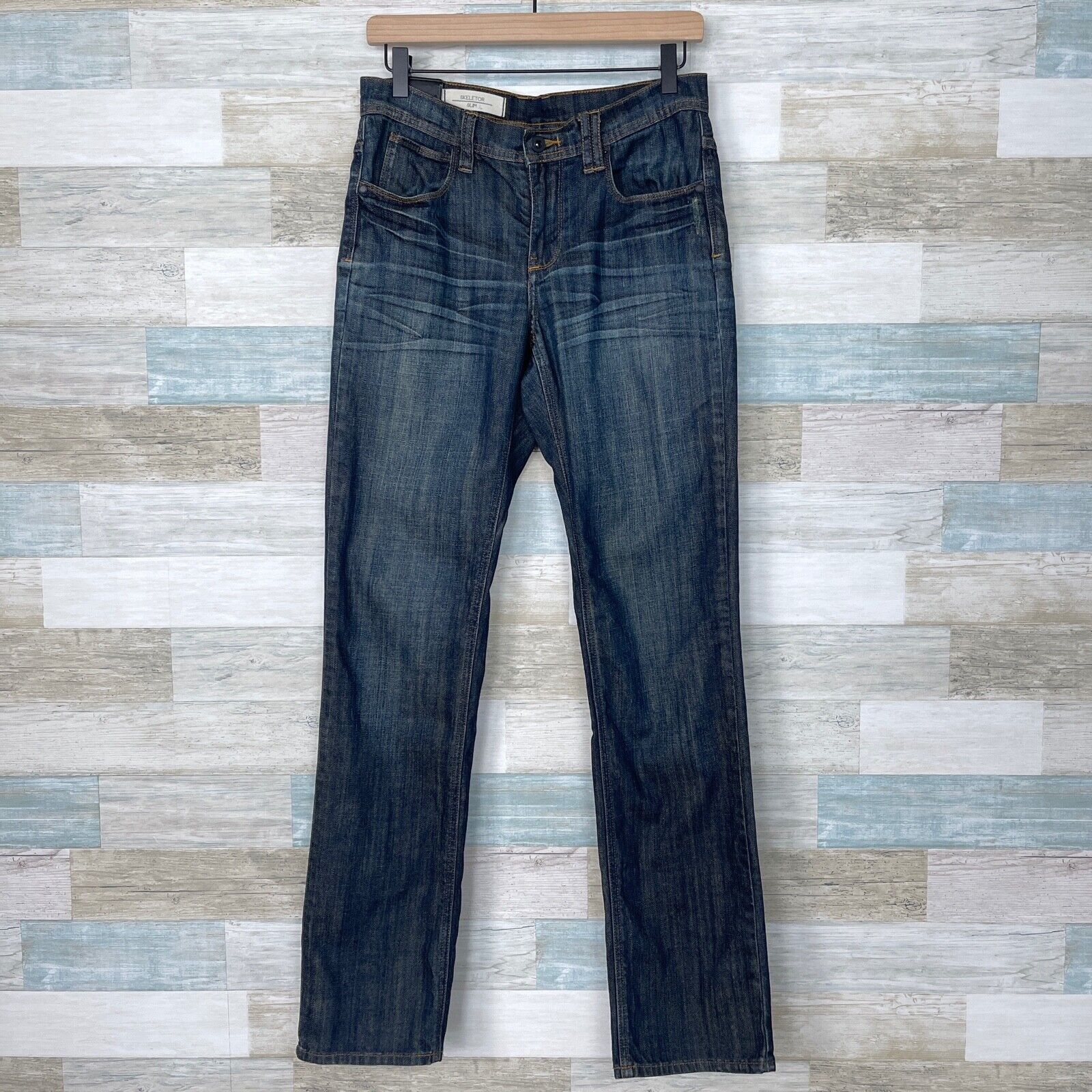 Empyre Empyre Skeletor Slim Straight Leg Jeans Dark Stretch 30 Size US 30 / EU 46 - 1 Thumbnail