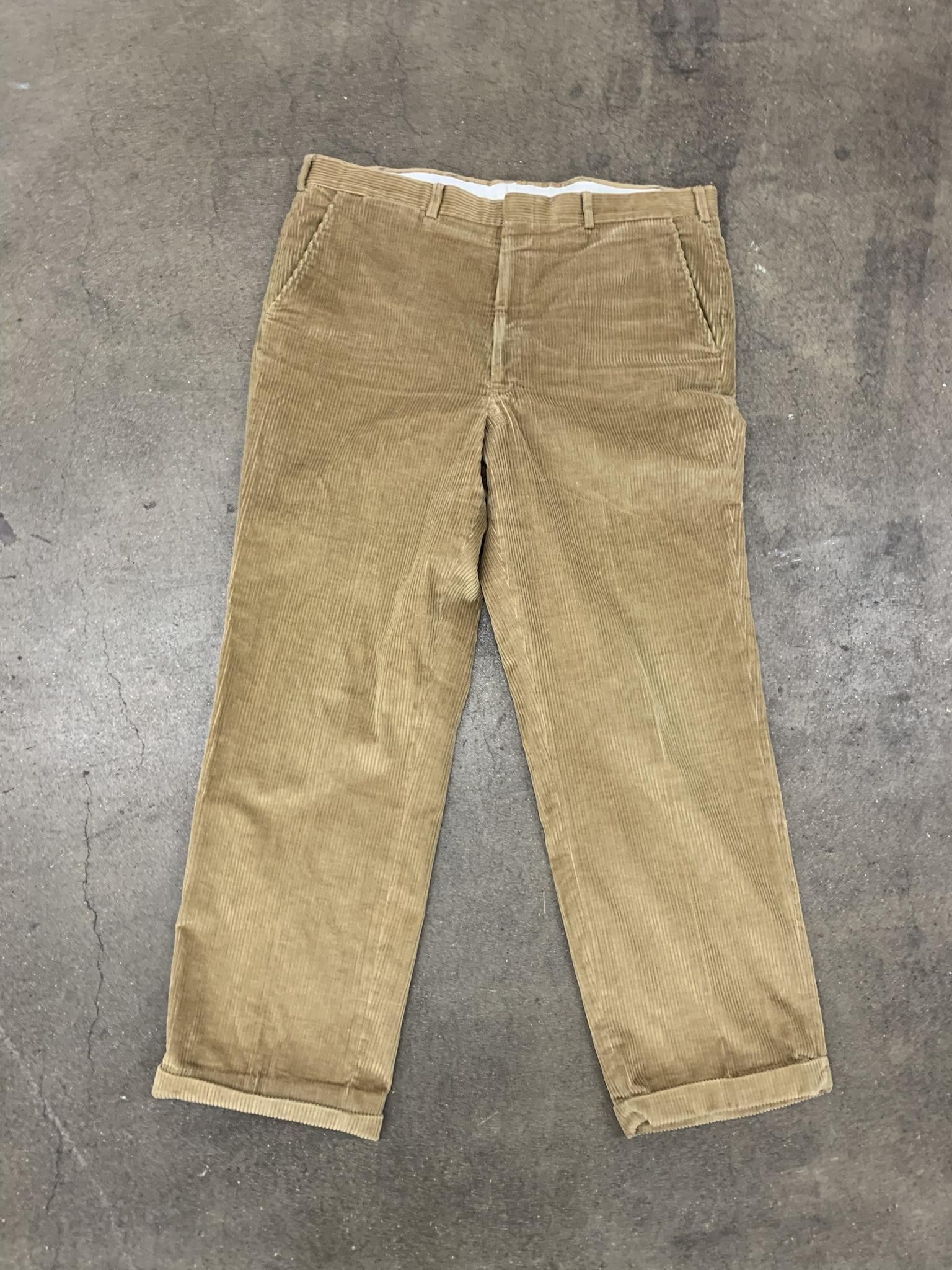 image of Vintage 90's Brooks Brothers Thick Corduroy Pants 41X 31 in Tan, Men's (Size 40)