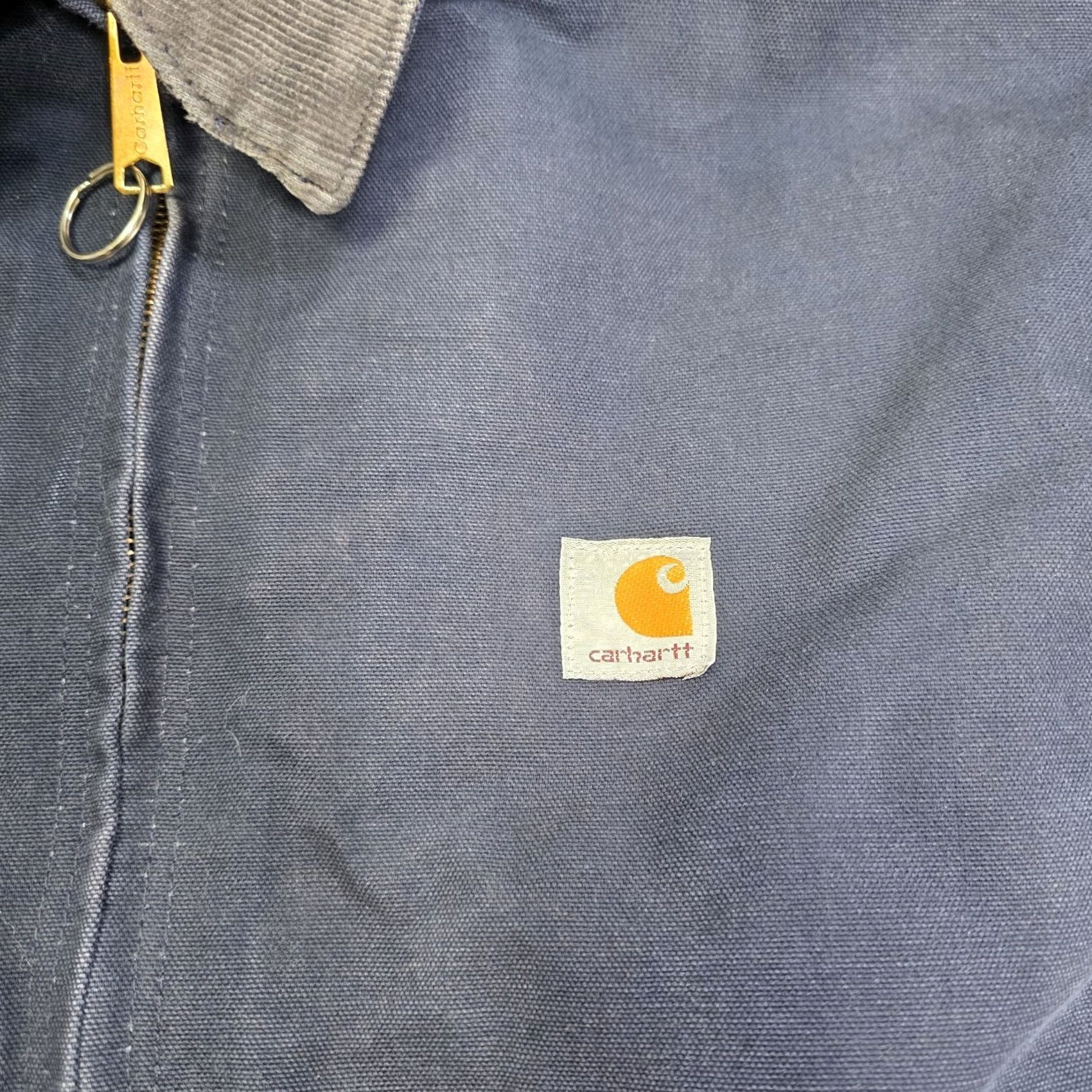 Carhartt VINTAGE Carhartt Jacket Detroit J172 DNY 4XL Navy Blue Blanket Lined Bomber Zip Pockets Mid-Length Regular Mens USA 80s 90s Fade Size US XXL / EU 58 / 5 - 4 Thumbnail