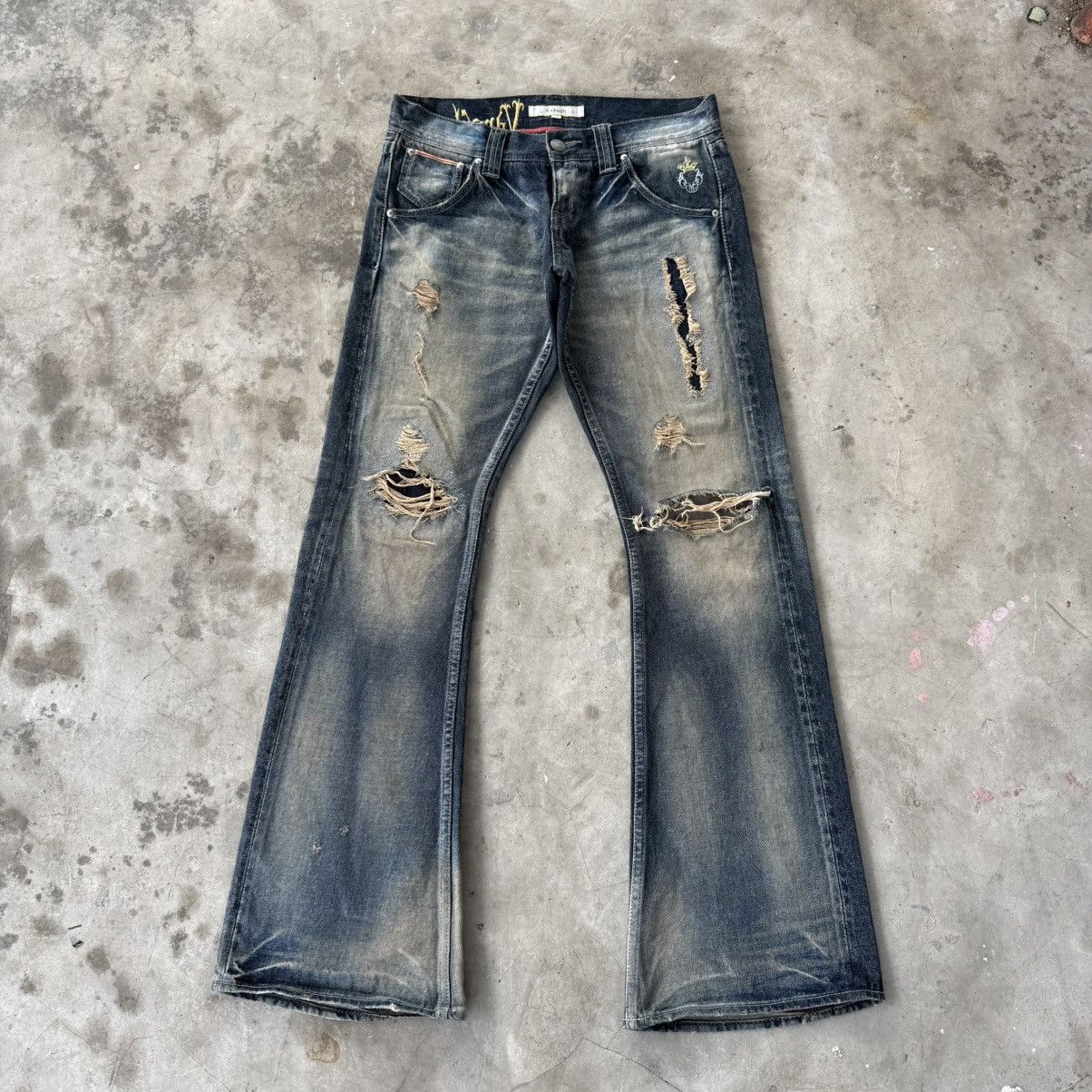 Japanese Brand W32 Vintage Varosh Selvedge Flare Boot cut Rusty Denim Jean Size US 32 / EU 48 - 1 Thumbnail