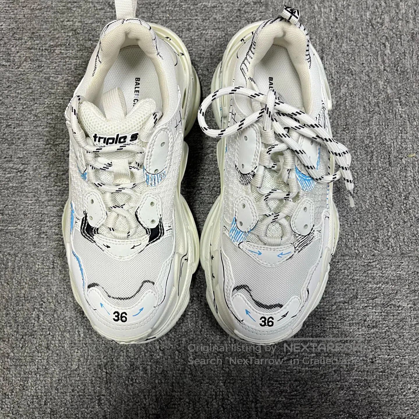 Other Balenciaga White double-layer foam logo embroidered anti-s Size US 5.5 / IT 35.5 - 3 Thumbnail