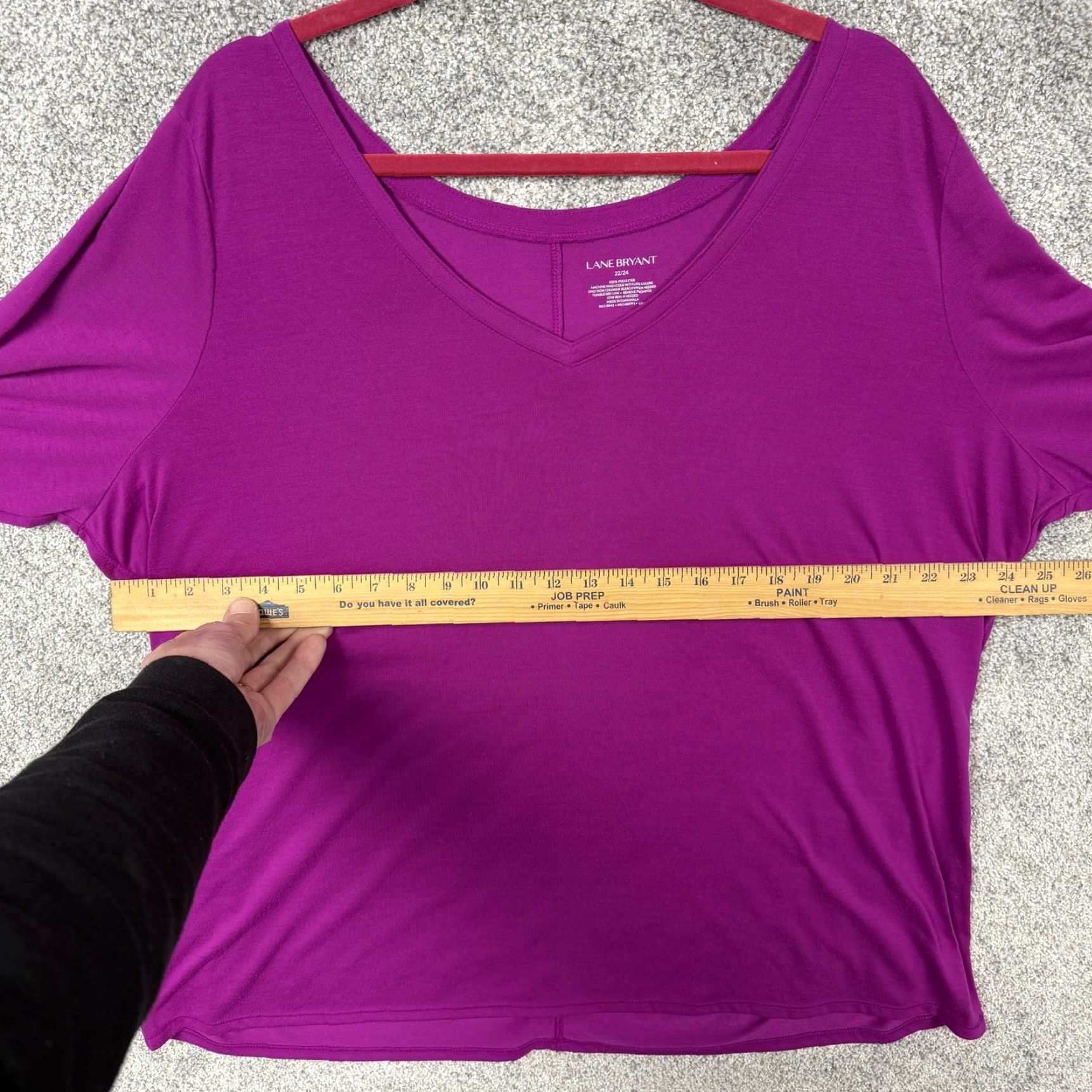 Vintage Lane Bryant Shirt Womens 22/24 Plus Purple V-Neck Long Sleeve Casual Layering Jersey T-Shirt Women's Cardis? Size 3XL / US 20-22 - 4 Thumbnail