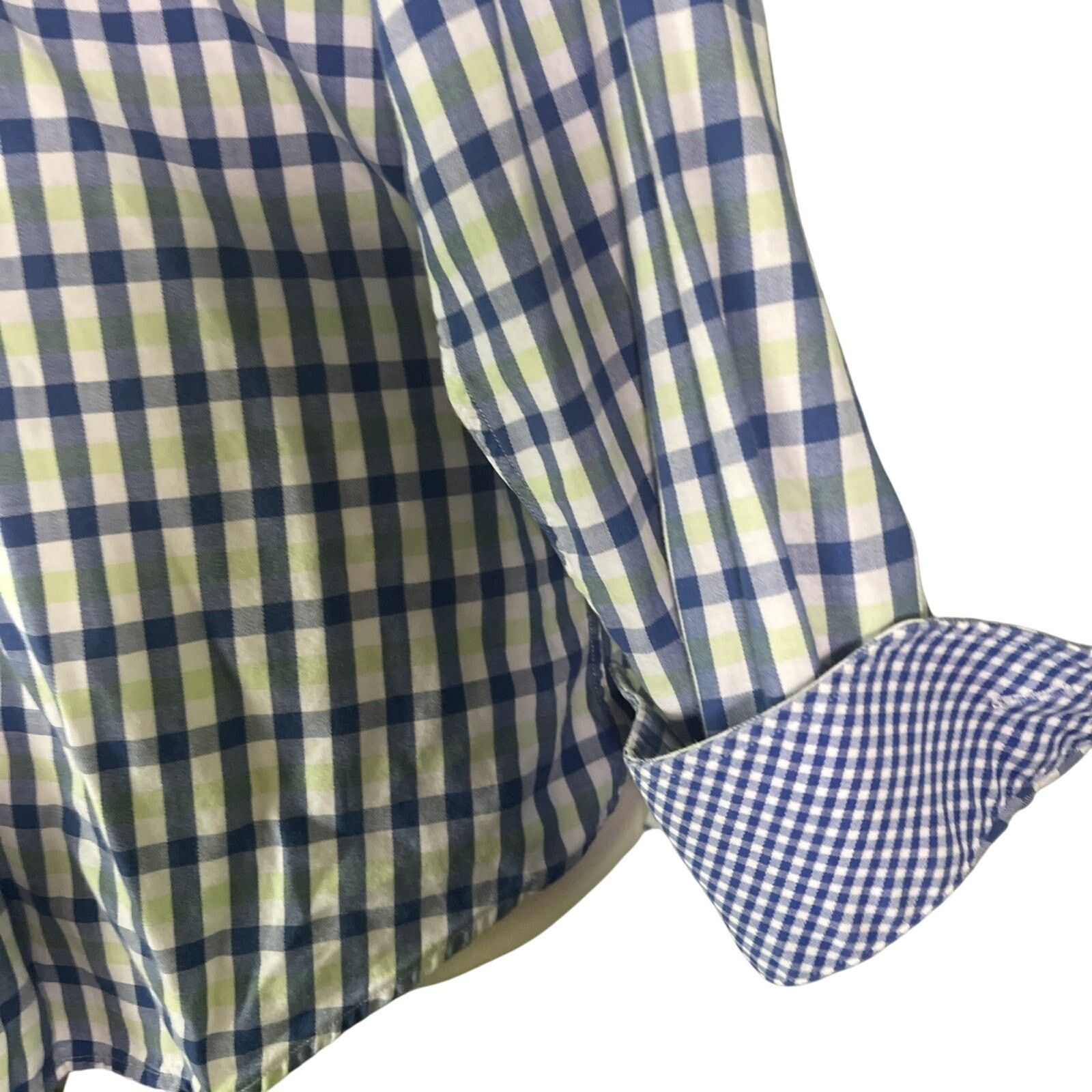 Tailorbyrd Tailorbyrd Men's Large Blue Check Button Down L/S Shirt Size US L / EU 52-54 / 3 - 3 Thumbnail