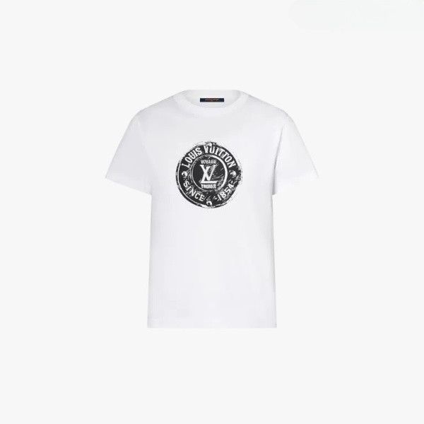 Louis Vuitton o1tko10526 LV Stamp T-Shirt in White Size XS / US 0-2 / IT 36-38 - 1 Thumbnail