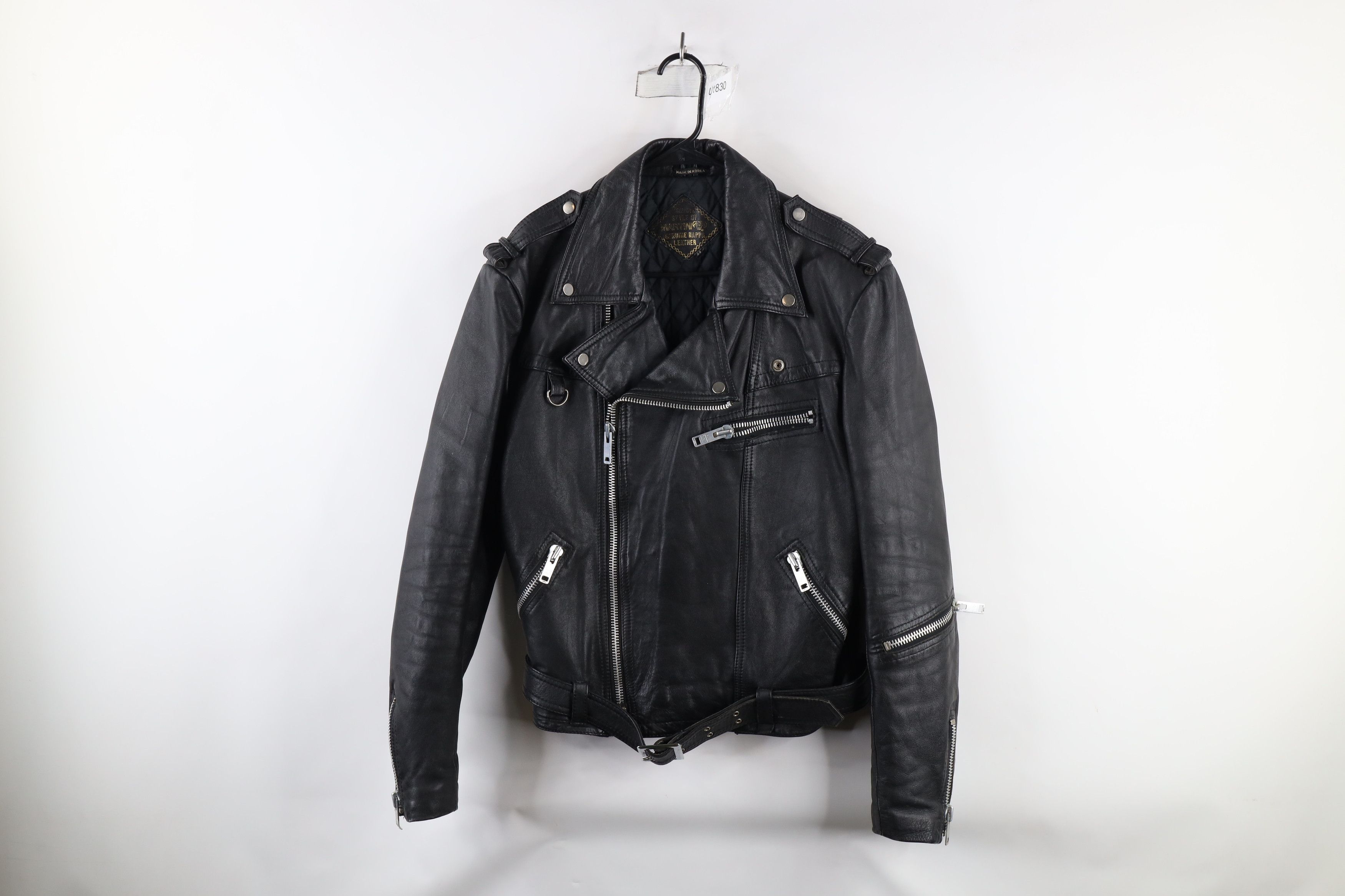 Vintage Vintage 70s Streetwear Belted Motorcycle Jacket Black Size US L / EU 52-54 / 3 - 1 Thumbnail