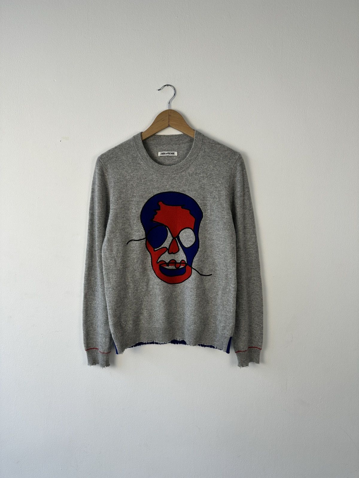 Zadig & Voltaire Zadig & Voltaire Kennedy Ter C Skull Cashmere Sweater Grey S Size S / US 4 / IT 40 - 1 Thumbnail