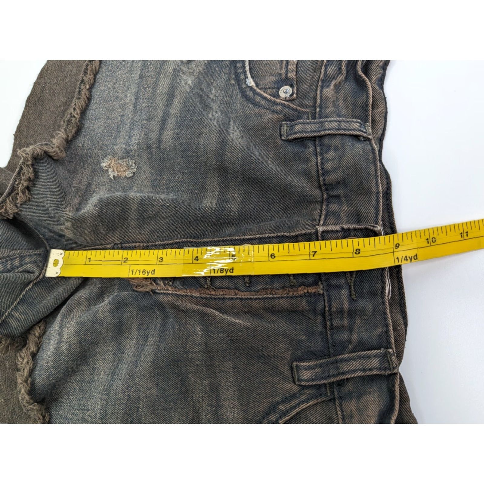Free People Free People Runway Black Button Fly Distressed Cut Off Jean Shorts Size 26 Womens Regular Denim Short Color Black Button Front 26 Size 26" / US 2 / IT 38 - 4 Thumbnail
