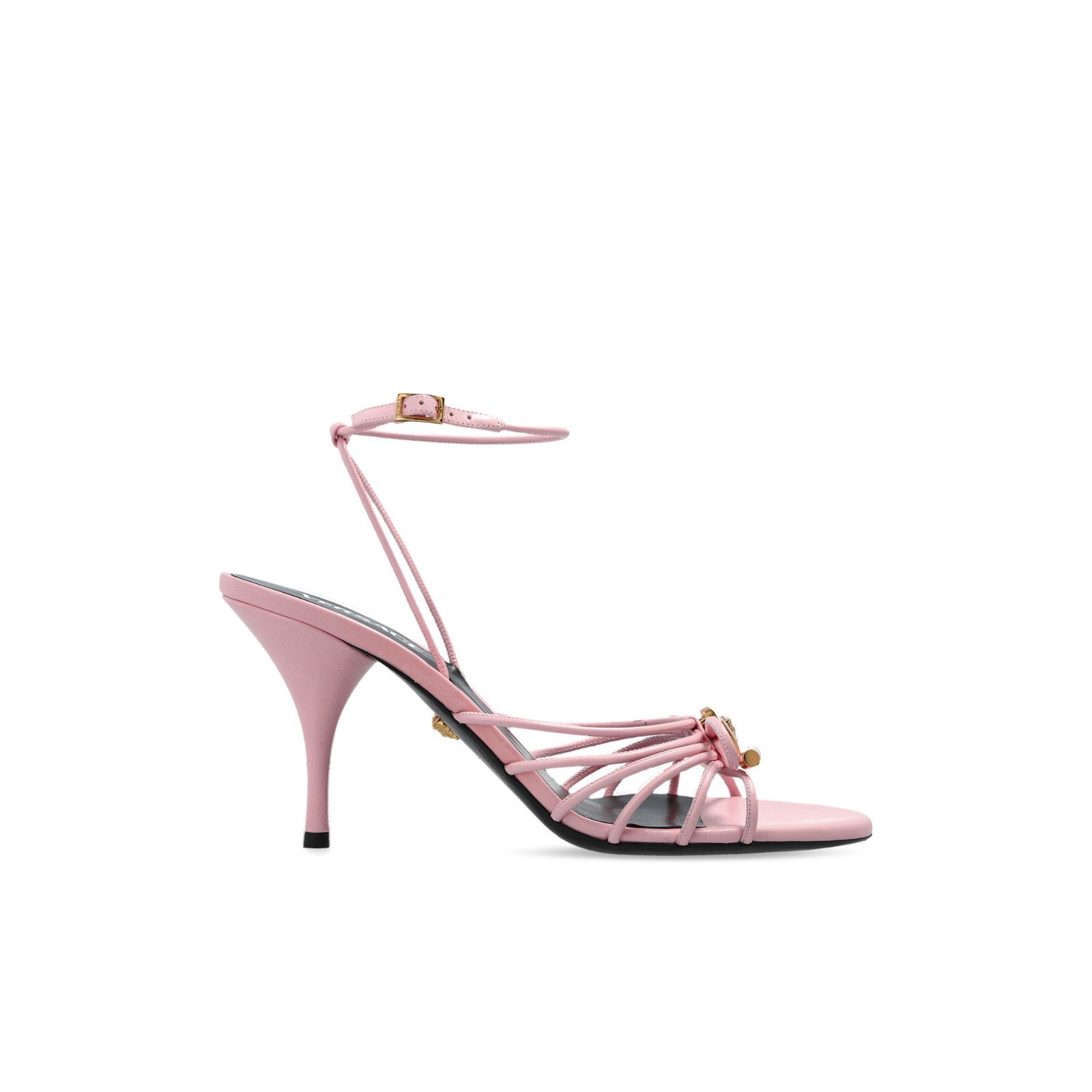 Versace VERSACE Pink Leather Heeled Sandals New & Authentic (Size:7; Size US 7 / IT 37 - 1 Thumbnail