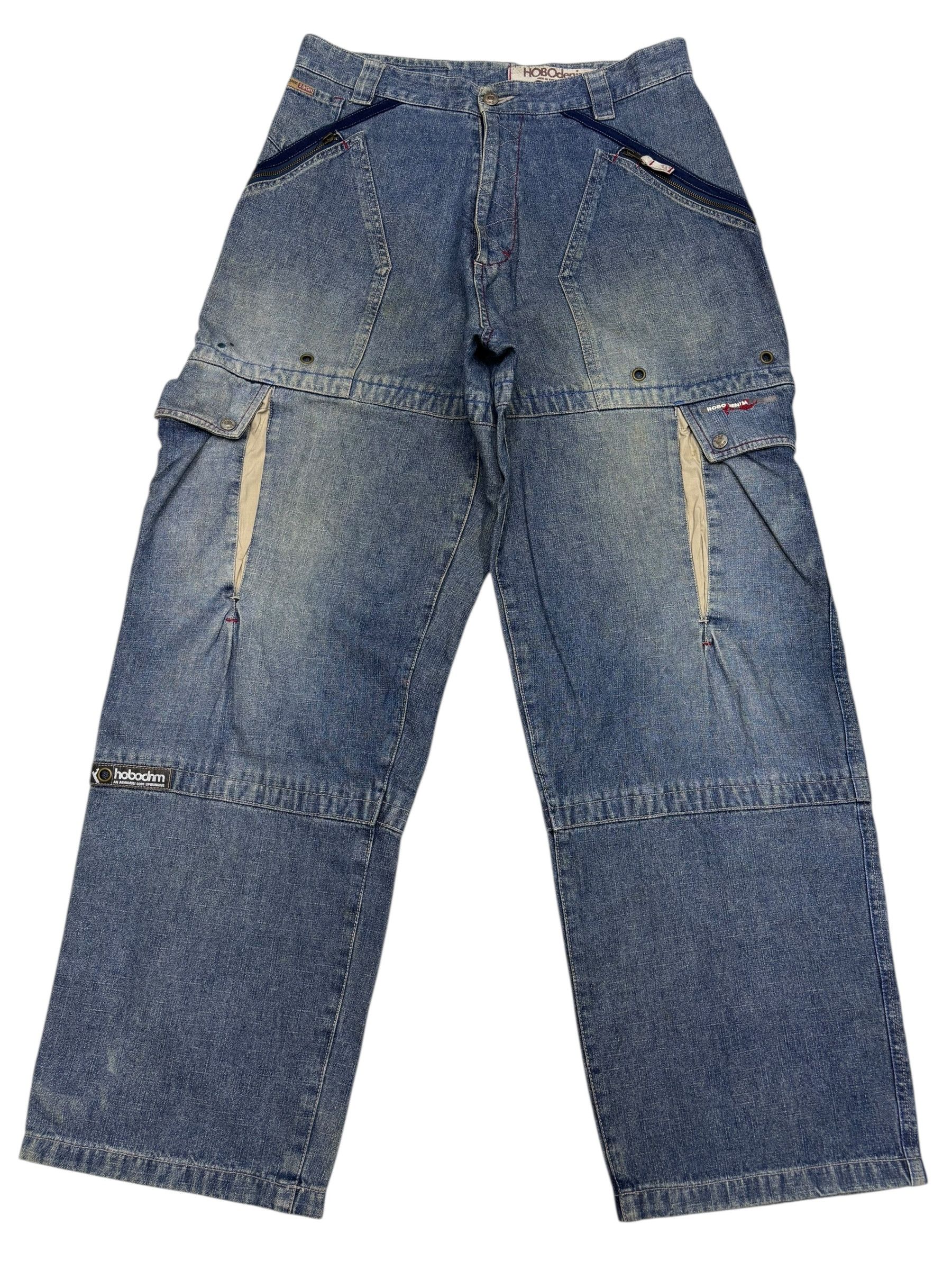 JNCO 🔥HOBO BAGGY MULTIPOCKET CARGO DENIM JEANS Size US 34 / EU 50 - 1 Thumbnail