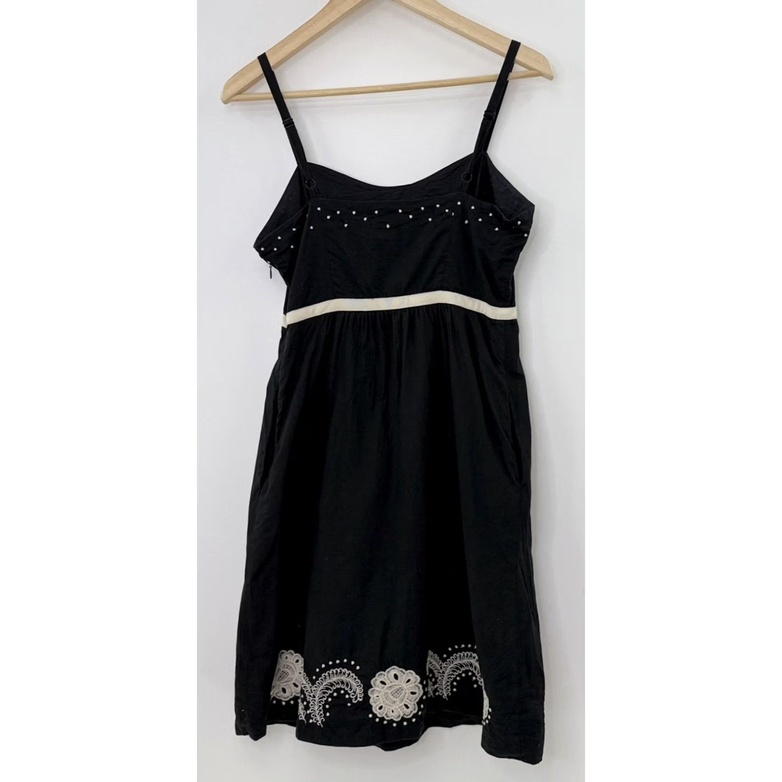Anthropologie Moulinette Soeurs Anthropologie Dress Womens Sz 4 Black White Embroidered Boho Mini Size S / US 4 / IT 40 - 2 Thumbnail