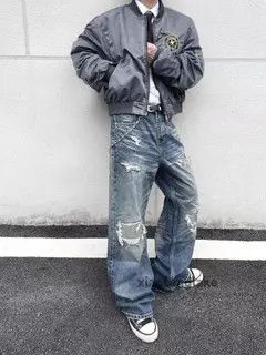 Japanese Brand VIBE vintage embroidered hip hop distressed baggy jeans Size US 34 / EU 50 - 5 Thumbnail
