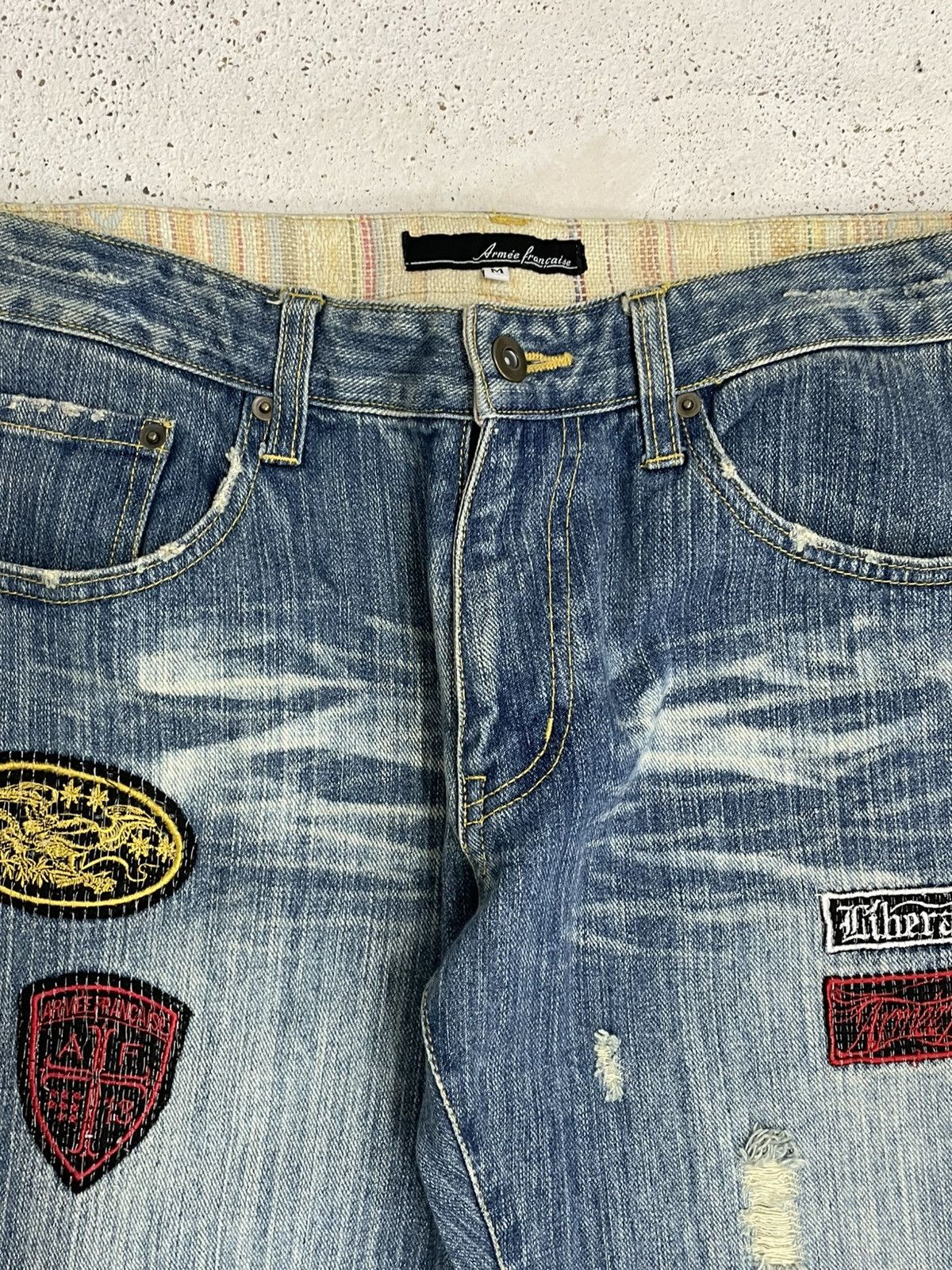 Japanese Brand Japan Armee Francaise Distressed Patchwork Liberation Denim Size US 32 / EU 48 - 10 Thumbnail