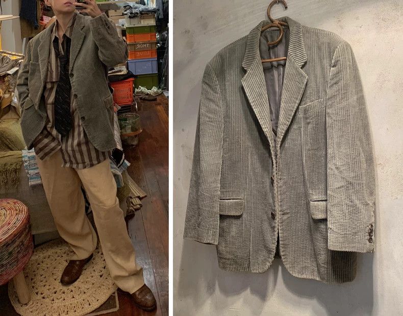 Comme des Garcons Comme des Garcons Corduroy loose retro neutral suit jacket Size US S / EU 44-46 / 1 - 1 Thumbnail