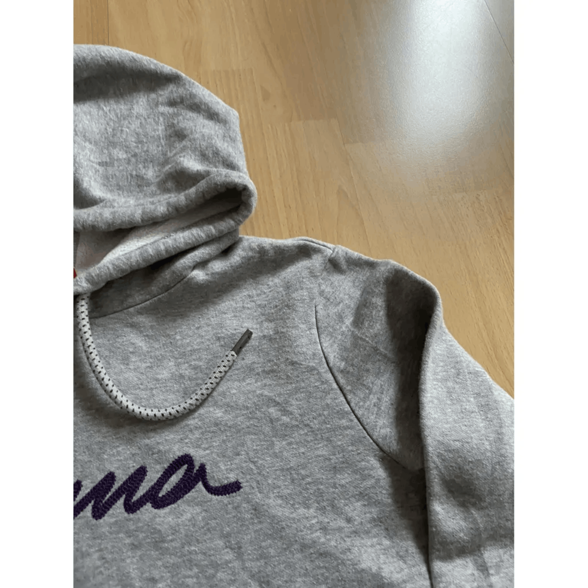 Puma Authentic Puma Gray Hoodie - Embroidered Logo, Size L, Used Size US L / EU 52-54 / 3 - 2 Thumbnail