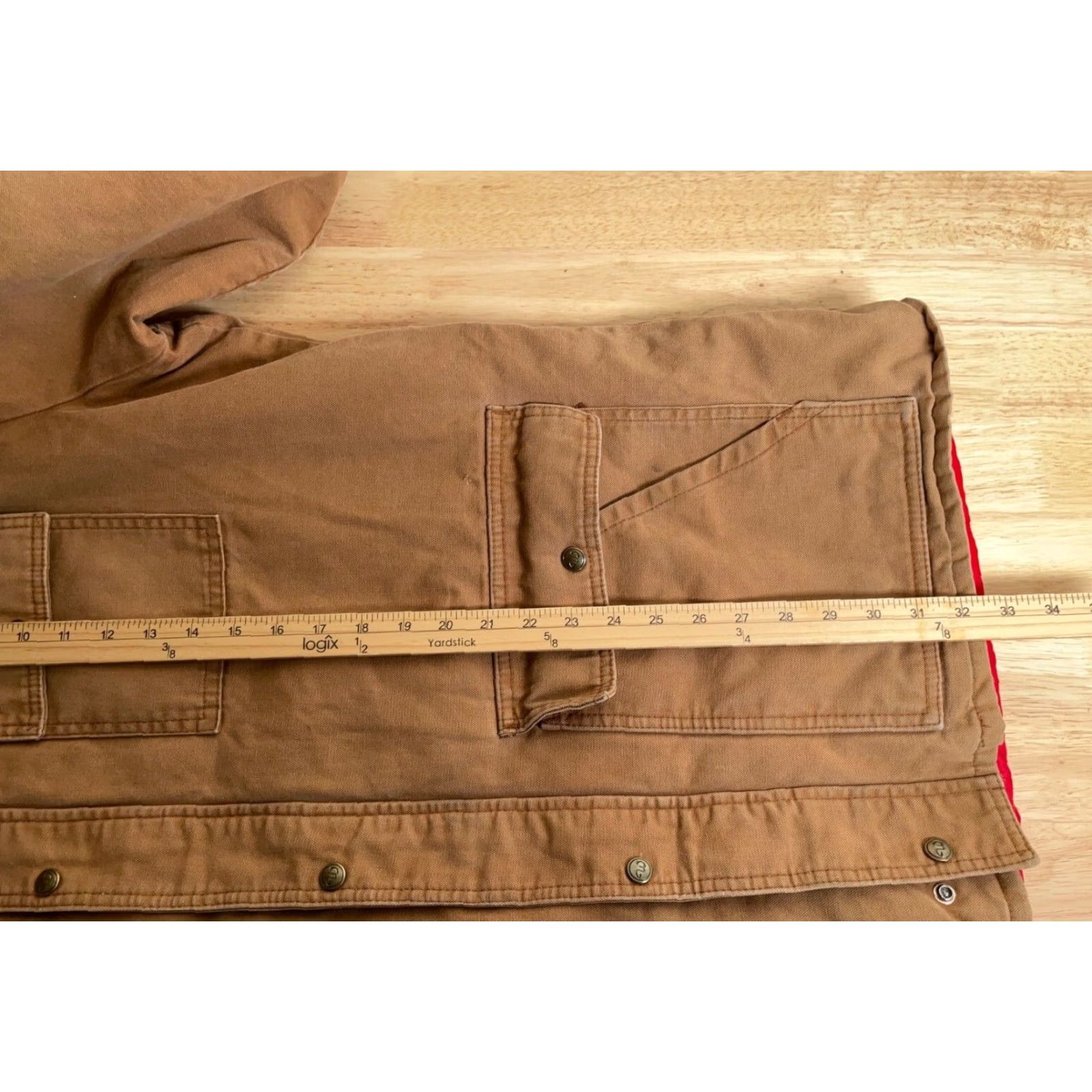 Walls Walls Vintage XL Tall Chore Jacket Pruf Blizzard Canvas Quilt Lined Brown Red Cotton Nylon Shell Bomber Coat Workwear Mens XLT Jacket Size US XL / EU 56 / 4 - 7 Thumbnail