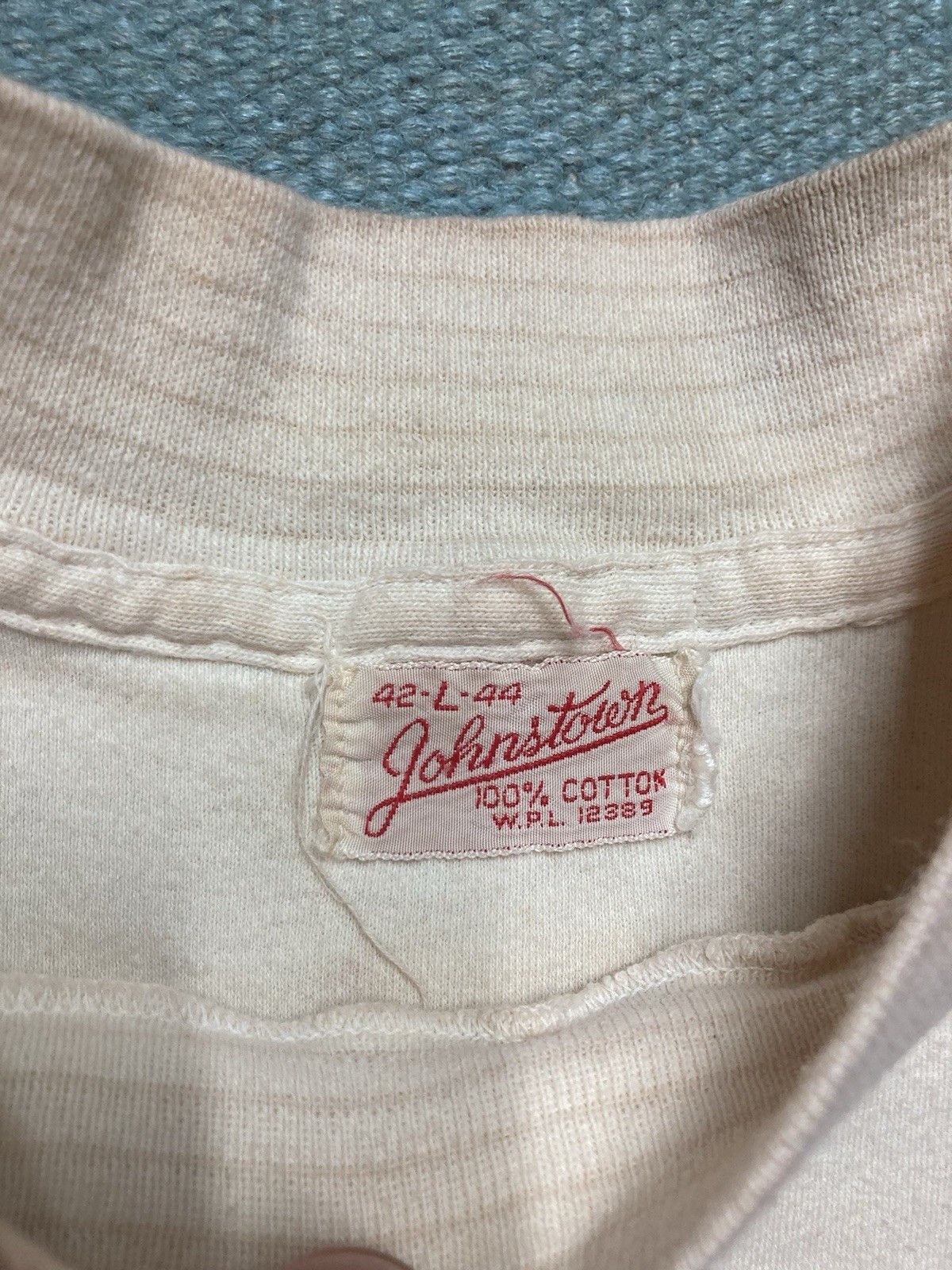 Vintage 1950s t shirt blank white soft cotton stained grunge large Size US L / EU 52-54 / 3 - 10 Thumbnail
