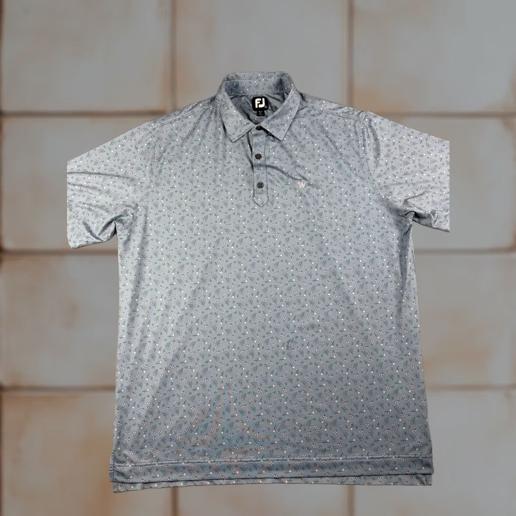 Footjoy FootJoy Polo Shirt Men XL Floral All Over Print Performance Golf Short Sleeve Multicolor Polo Men's XL Floral Golf Shirts Size US XL / EU 56 / 4 - 1 Thumbnail