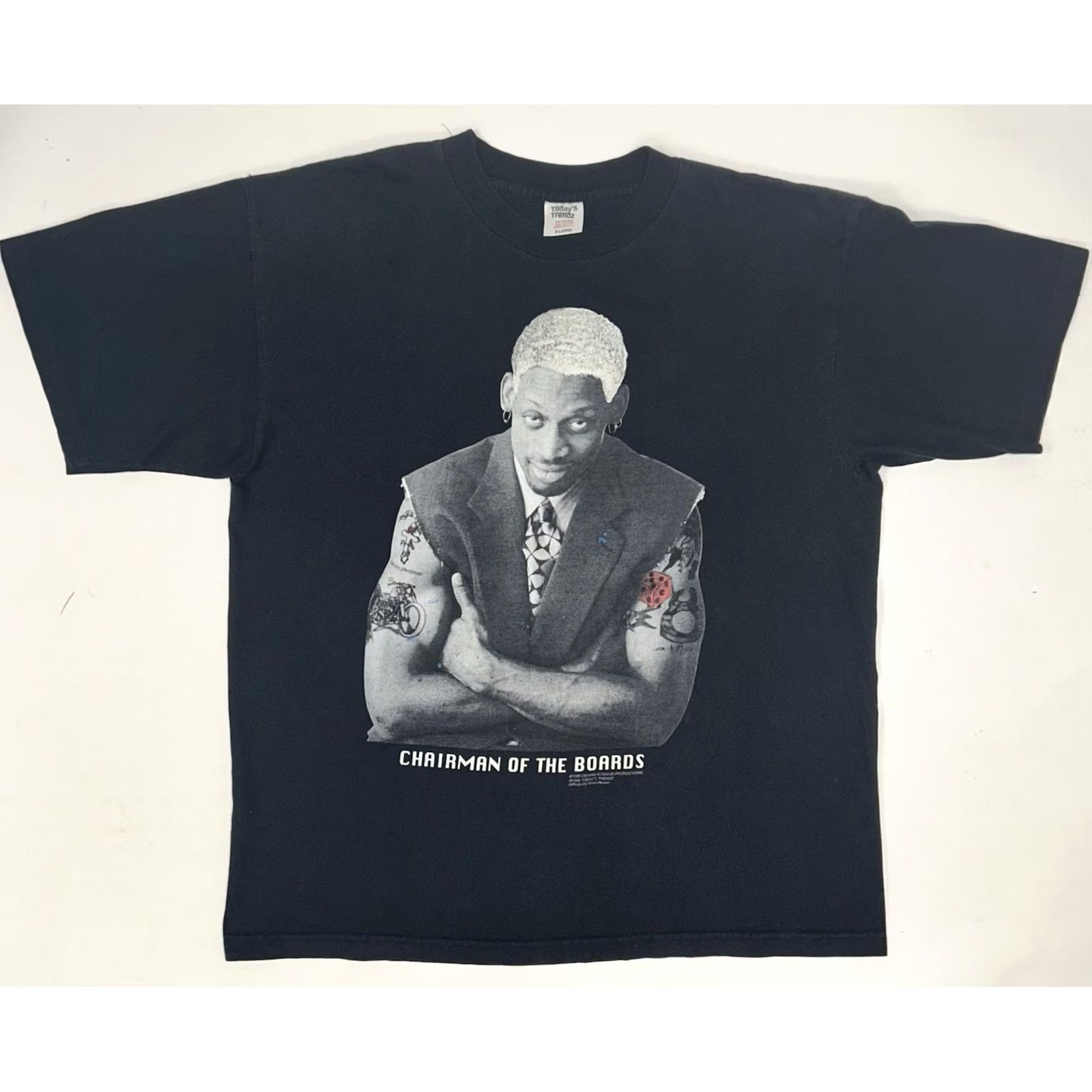 Vintage VINTAGE Dennis Rodman Shirt XL Black Chairman Of The Boards 1996 NYE Party 90s Size US XL / EU 56 / 4 - 5 Thumbnail
