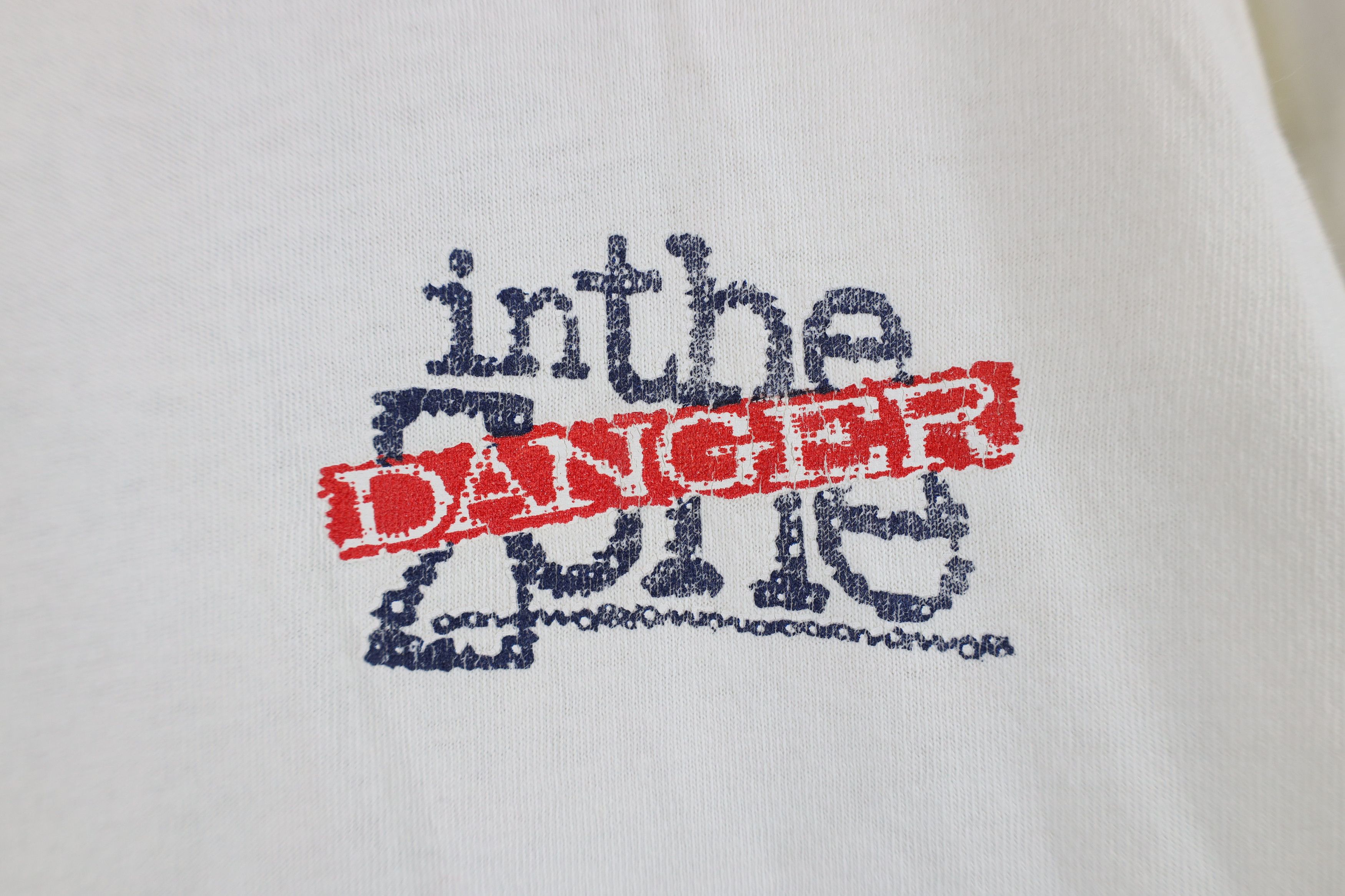 Vintage Vintage 90s In The Danger Zone Mountain Biking T-Shirt White Size US XL / EU 56 / 4 - 4 Thumbnail