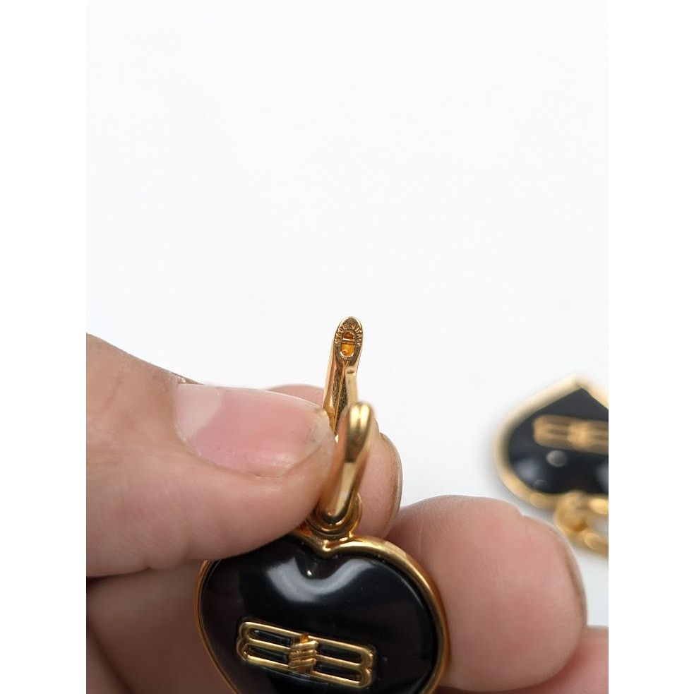 Balenciaga o1rshd1 Q:2 / Size: OS / Heart Earrings In Black Size ONE SIZE - 7 Thumbnail