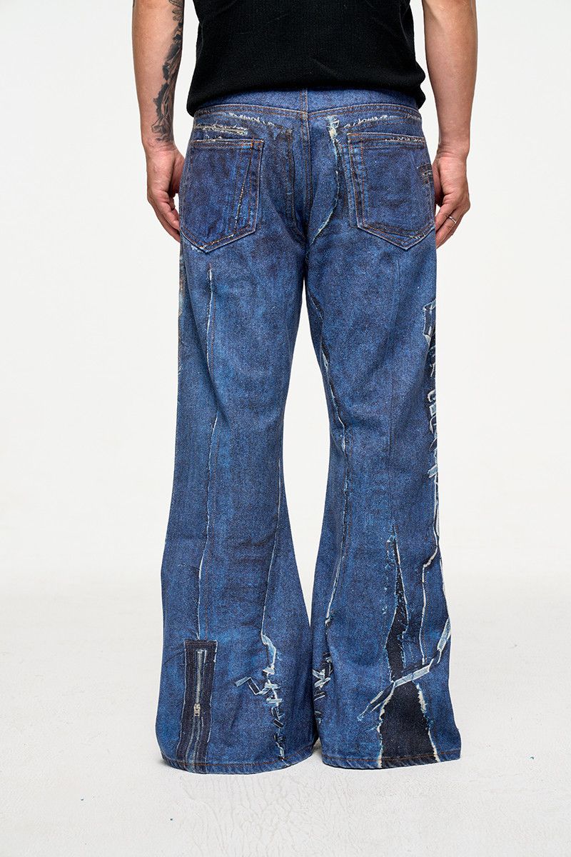 Japanese Brand × Jean Hand Painted Printed 3D Jeans Wide Leg Size US 36 / EU 52 - 4 Thumbnail