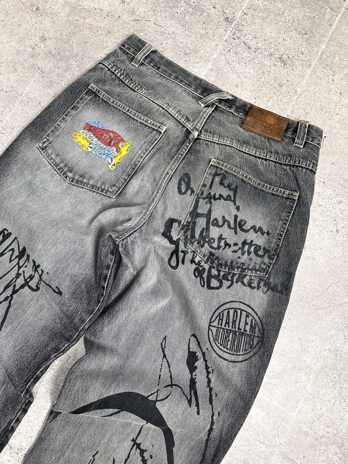 Fubu Fubu Black Baggy Denim Jeans Hip Hop 90s Street JNCO Size US 36 / EU 52 - 9 Thumbnail