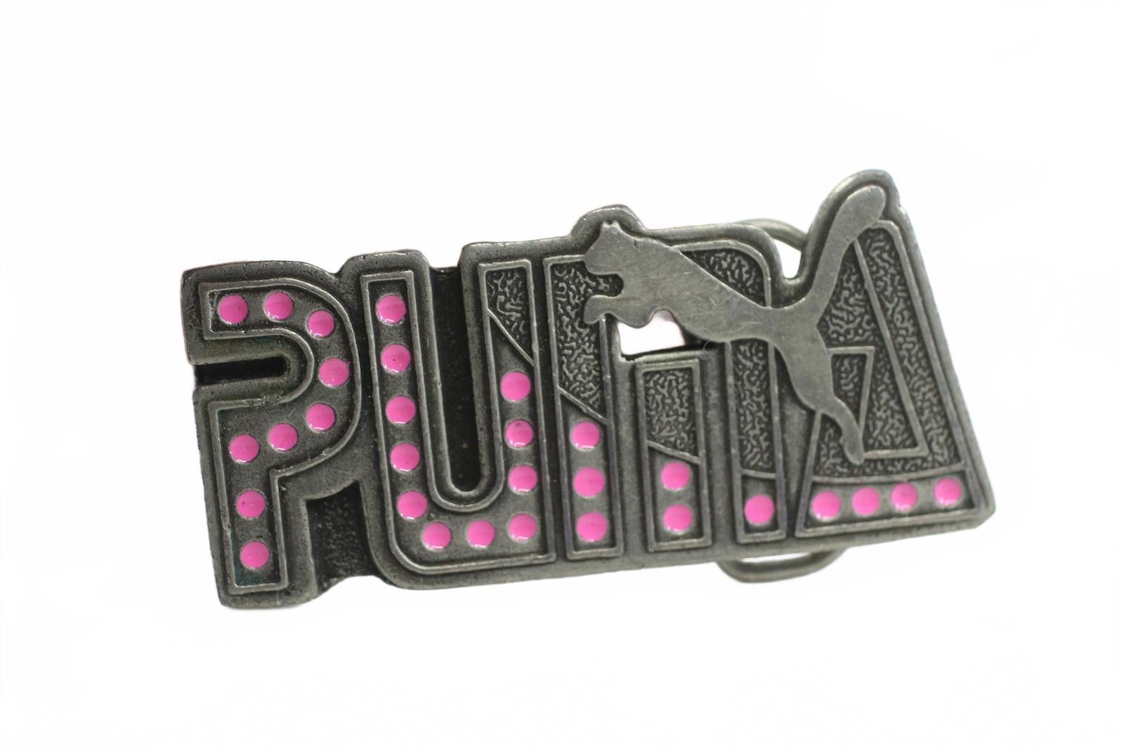 Puma Vintage Puma Metal Belt Buckle with Pink Accents Size ONE SIZE - 1 Thumbnail