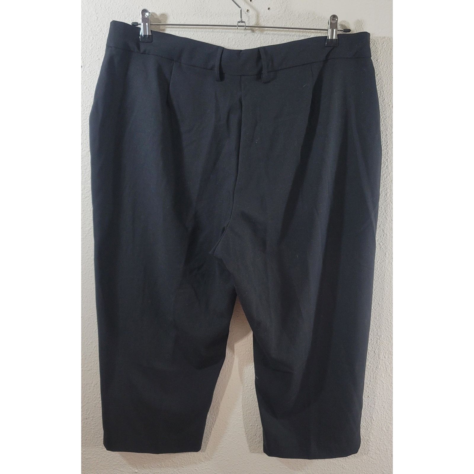 Other Ninety Woman Black Flat Front Cropped Pants 18W Plus Stretch Size 40" / US 18 - 2 Thumbnail