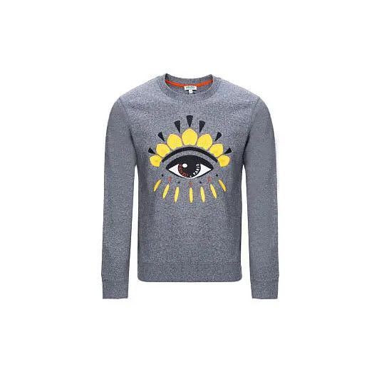 トップス KENZO Grey Eye Sweatshirt KENZO Paris Eye Embroidered Crew Gray Slim Sweatshirt Sz