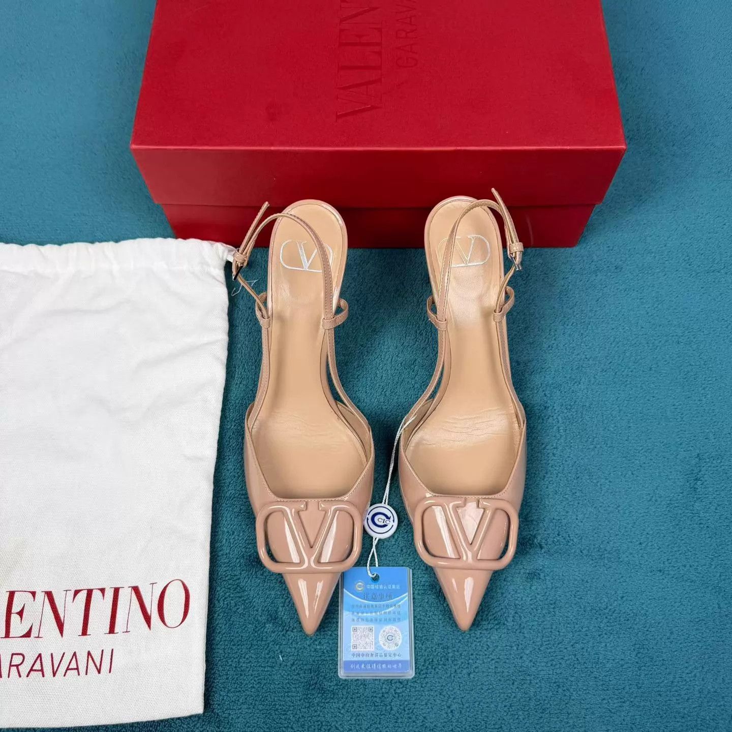Valentino Valentino Patent Back-Lace Stiletto Cinnamon Pink Size US 8 / IT 38 - 1 Thumbnail