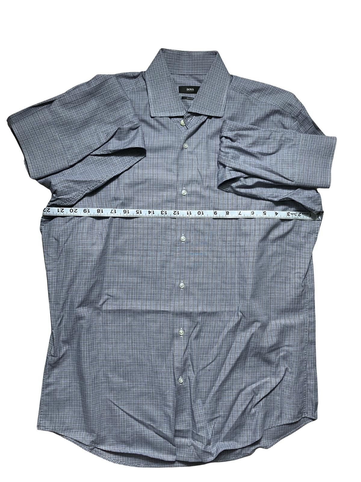Hugo Boss Hugo Boss Regular Fit Plaid Shirt Blue Cotton 16.5 Size 38R - 4 Thumbnail