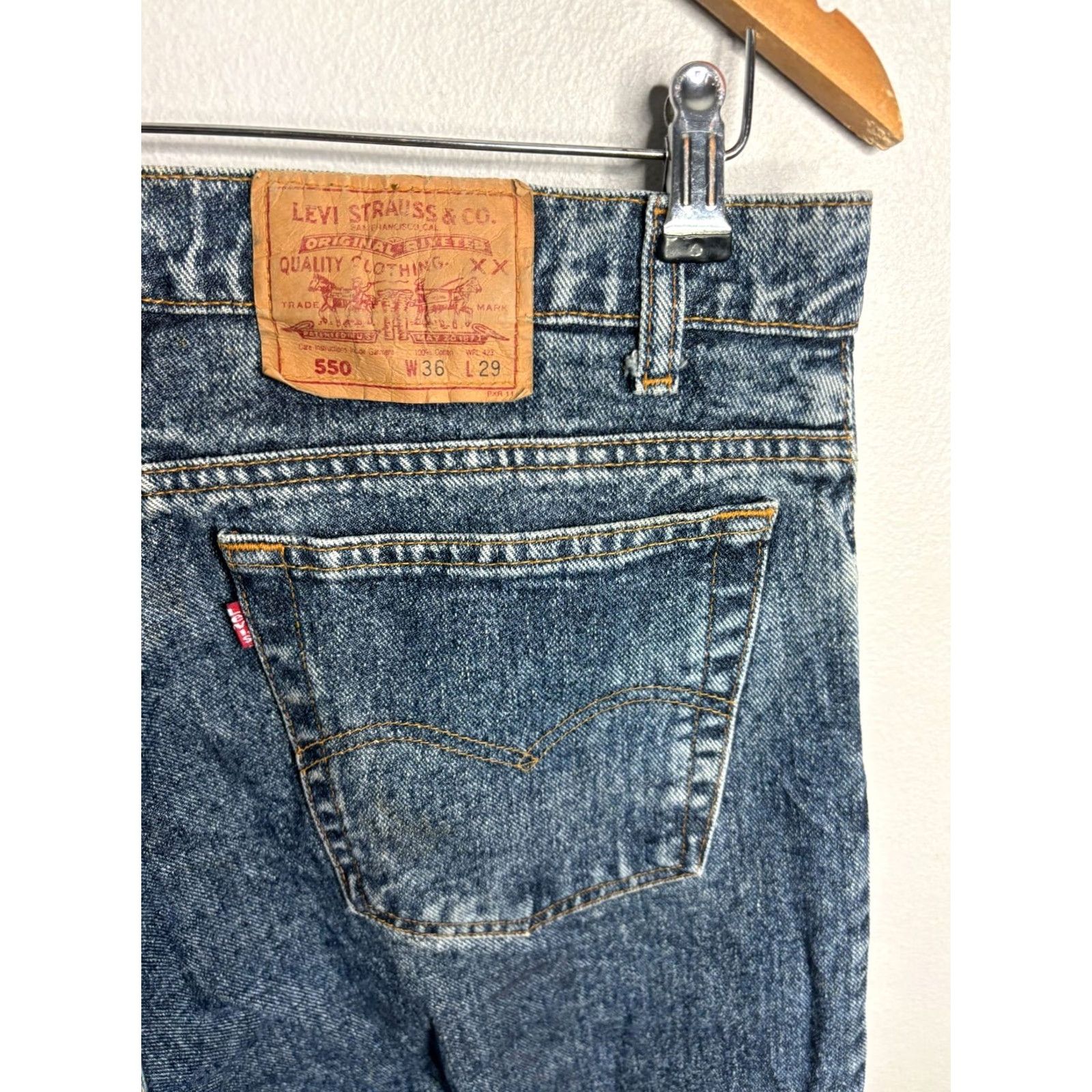 Levi's VINTAGE Levi's 550 Jeans Mens 36x29 Stone Wash 5-Pocket Denim USA Made Blue 8/10 Mens Size US 36 / EU 52 - 2 Thumbnail