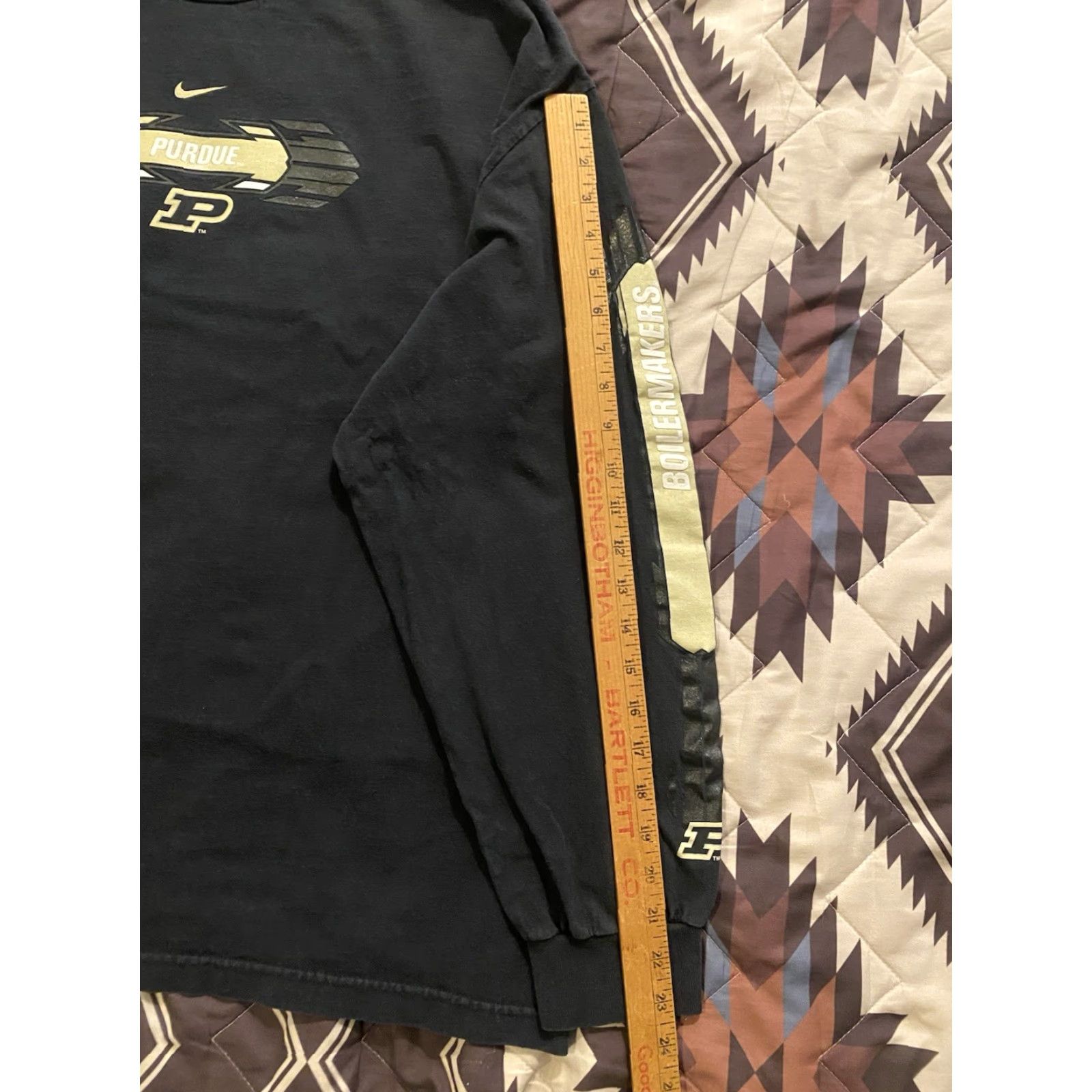 Nike VINTAGE Nike Purdue Boilermakers Long Sleeve T-Shirt Center Swoosh Black Mens XL 90s Sports University Graphic Print Cotton Crew Neck Size US XL / EU 56 / 4 - 7 Thumbnail