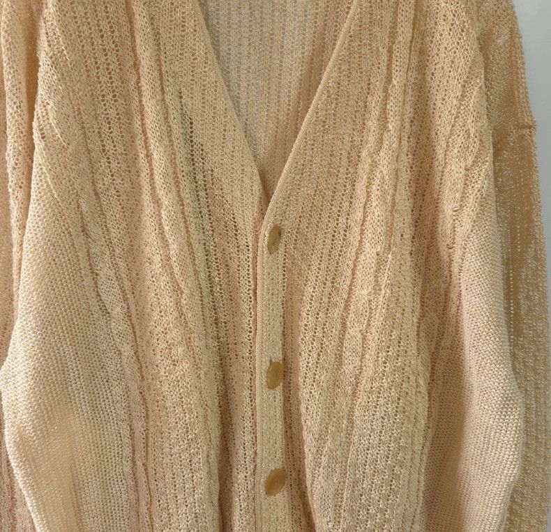 Issey Miyake Issey Miyake Yellow linen knitted cardigan Size M / US 6-8 / IT 42-44 - 3 Thumbnail