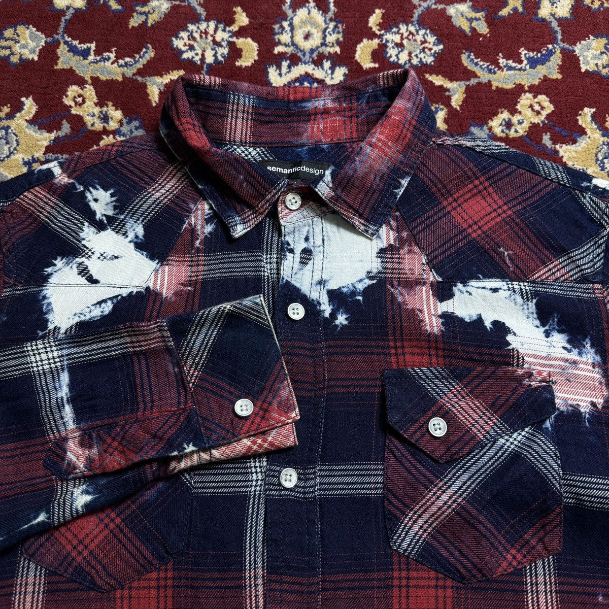 semanticdesign Semanticdesign Bleach checkered Flannel Plaid Shirt Size US M / EU 48-50 / 2 - 1 Thumbnail