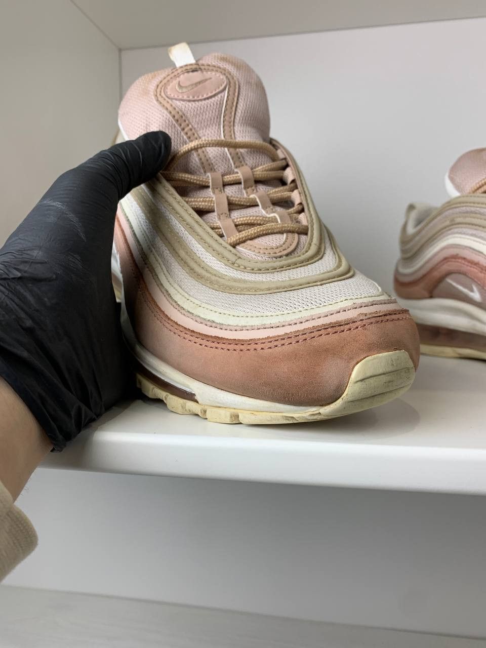 Nike Nike Air Max 97 Sneakers Premium Particle Beige Rush Pink Size US 11.5 / EU 44-45 - 8 Thumbnail